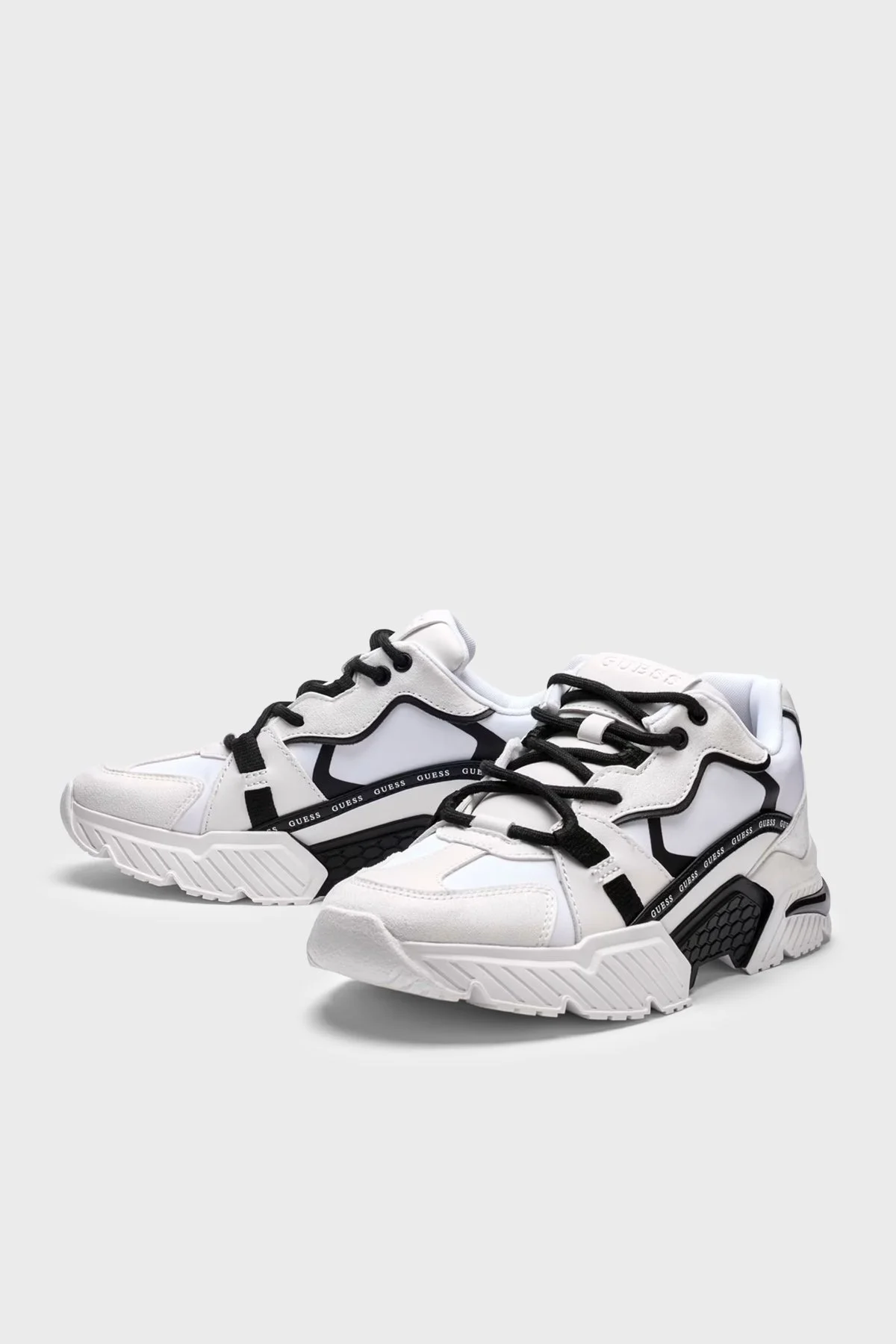 Guess Logolu Kalın Taban Sneaker FLJCR6ELE12 Kadın Ayakkabı FLJCR6 ELE12 WHBLK BEYAZ-SİYAH - 3