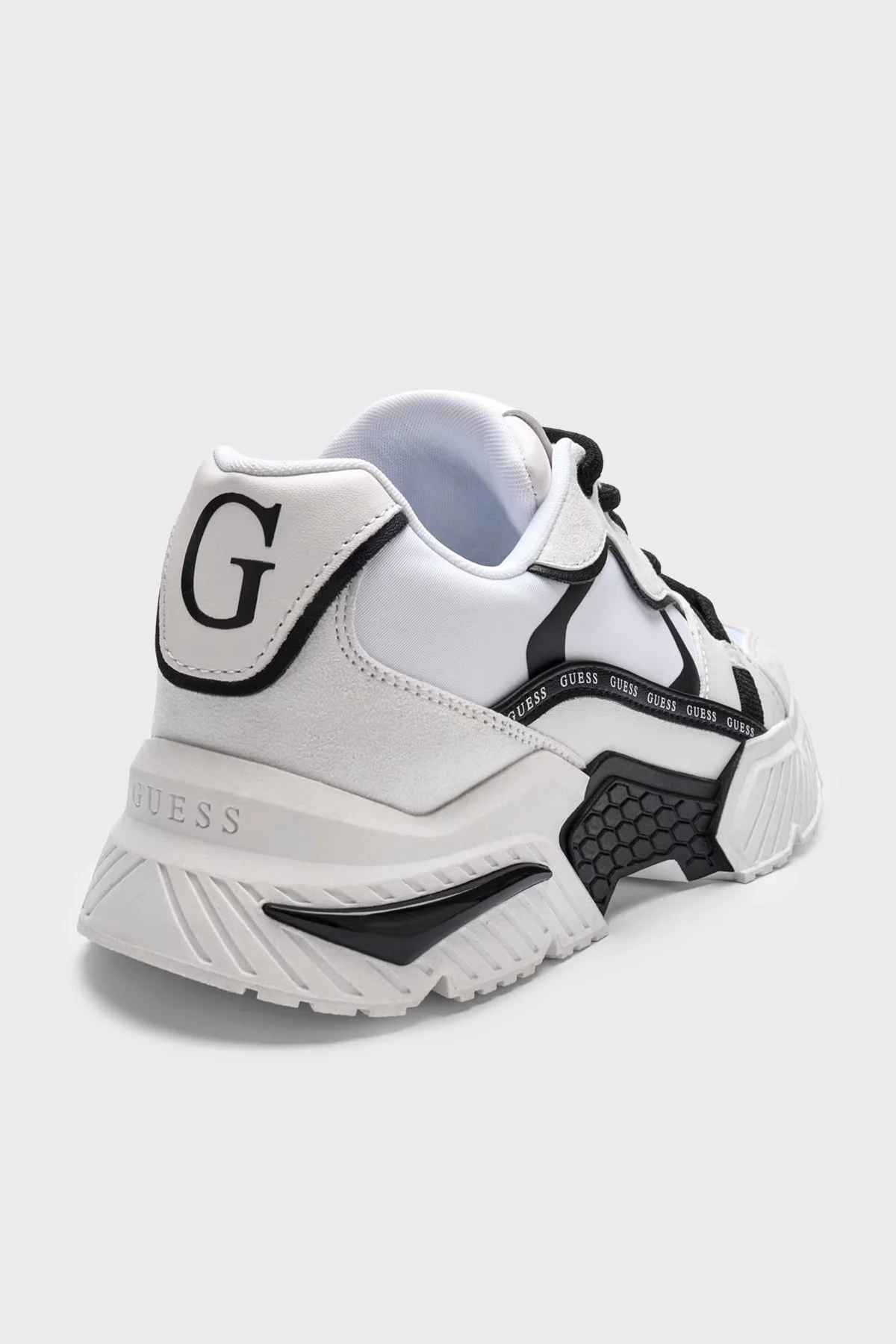 Guess Logolu Kalın Taban Sneaker FLJCR6ELE12 Kadın Ayakkabı FLJCR6 ELE12 WHBLK BEYAZ-SİYAH - 5