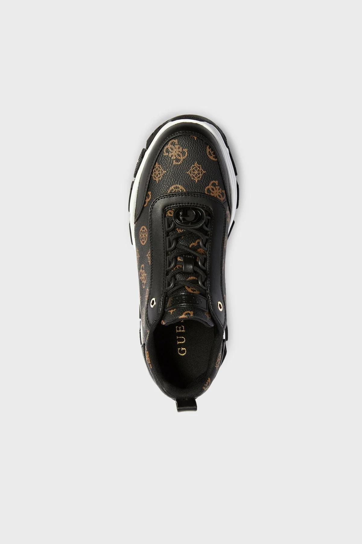 Guess Logolu Kalın Tabanlı Sneaker Bayan Ayakkabı FL7BIRFAL12 BRBLK SİYAH - 4
