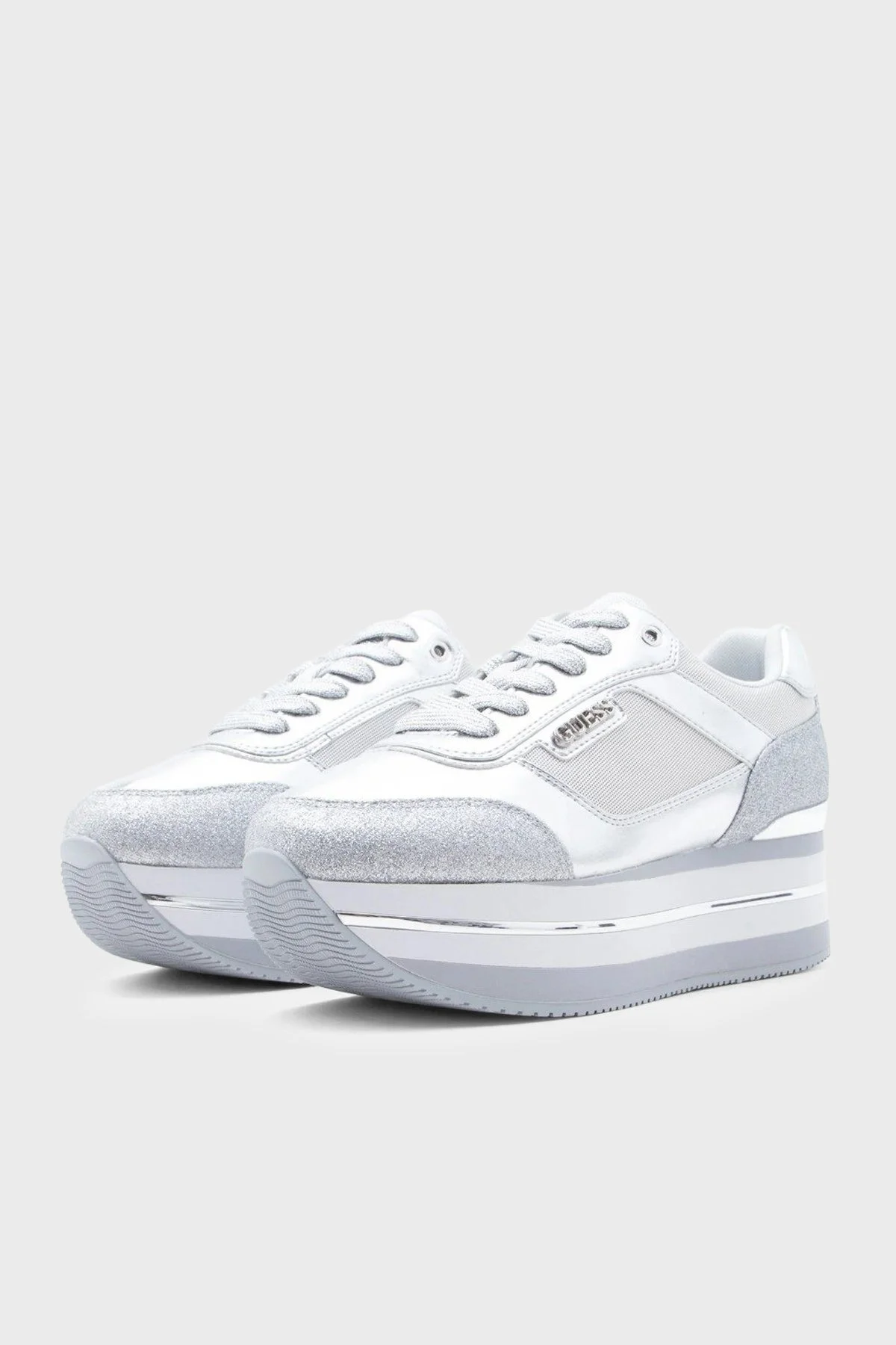 Guess Logolu Kalın Tabanlı Sneaker FLJHN3LEL12 Kadın Ayakkabı FLJHN3 LEL12 SILVE GÜMÜŞ - 2