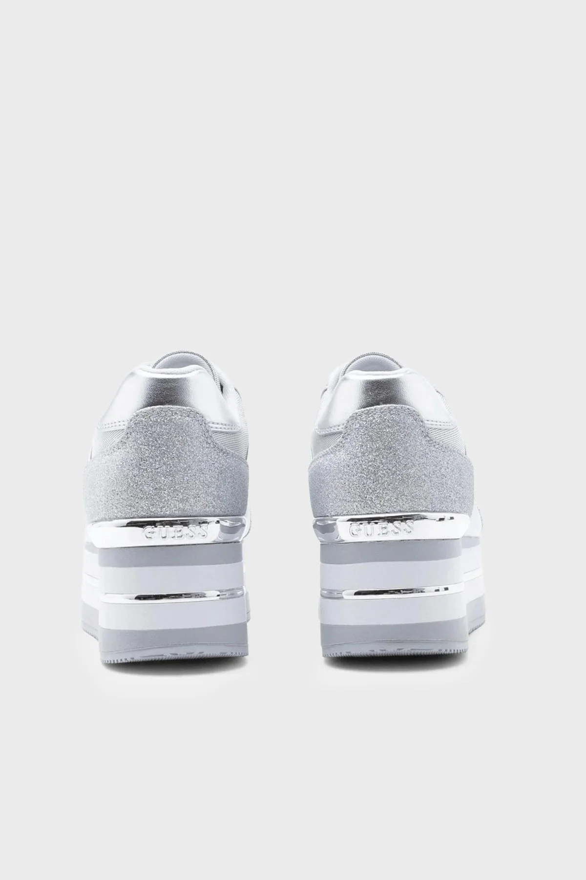 Guess Logolu Kalın Tabanlı Sneaker FLJHN3LEL12 Kadın Ayakkabı FLJHN3 LEL12 SILVE GÜMÜŞ - 4