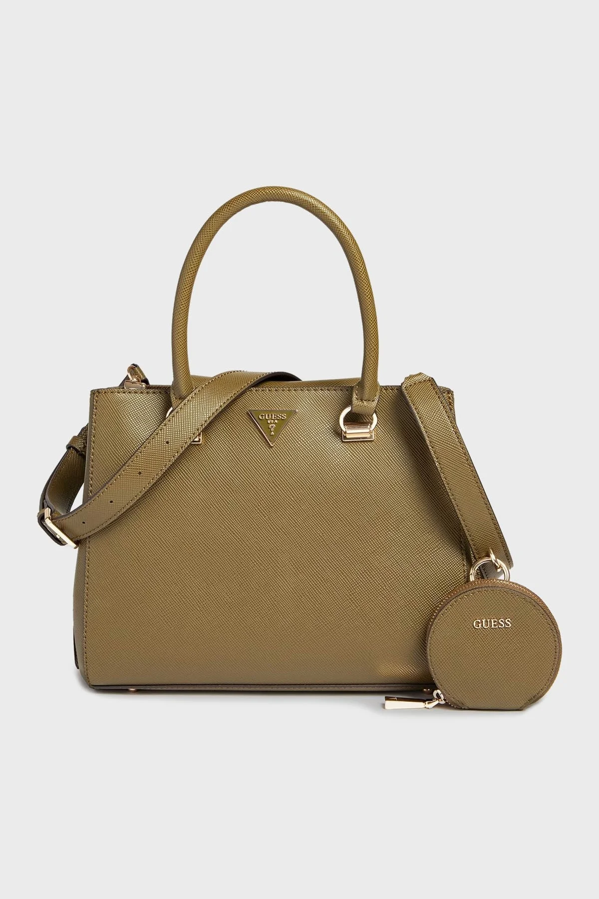 Guess Logolu Mini Cüzdanlı Çıkarılabilir Uzatma Askılı Alexie Bayan Çanta HWVG8416060 OLV HAKİ - 1