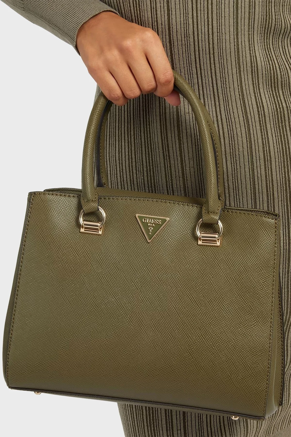 Guess Logolu Mini Cüzdanlı Çıkarılabilir Uzatma Askılı Alexie Bayan Çanta HWVG8416060 OLV HAKİ - 2