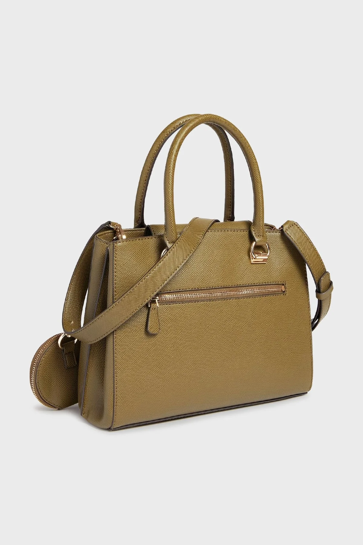 Guess Logolu Mini Cüzdanlı Çıkarılabilir Uzatma Askılı Alexie Bayan Çanta HWVG8416060 OLV HAKİ - 4