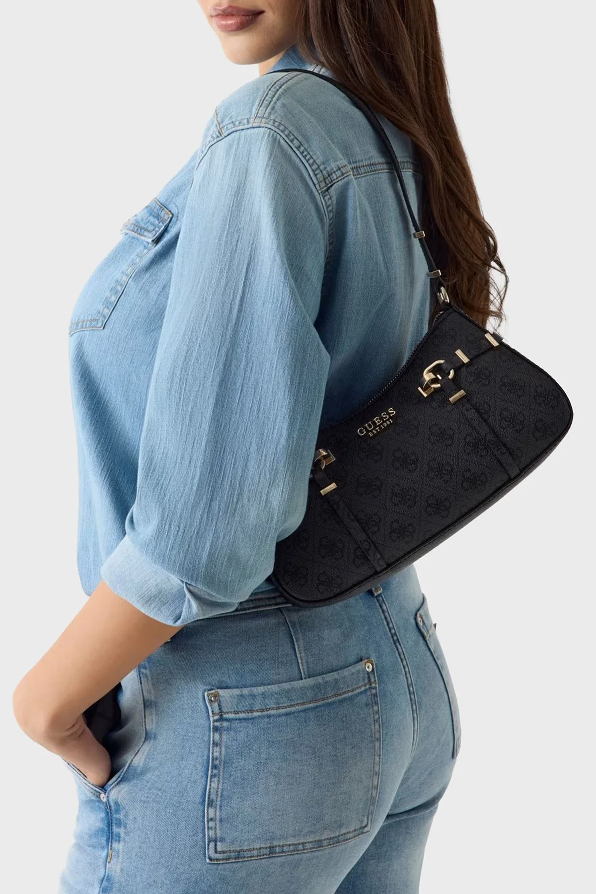 Guess Logolu Omuz Askılı HWSG9917180 Kadın Çanta HWSG99 17180 CLO ANTRASİT - 2
