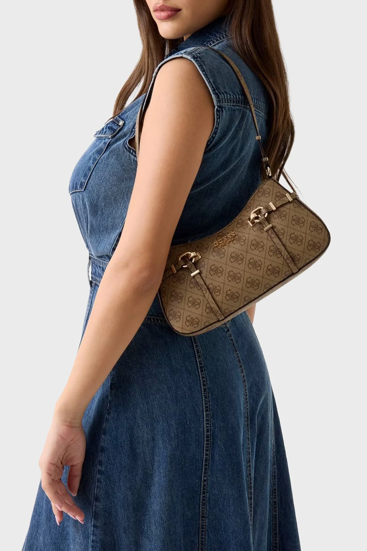 Guess Logolu Omuz Askılı HWSG9917180 Kadın Çanta HWSG99 17180 LTL KAHVE - 2