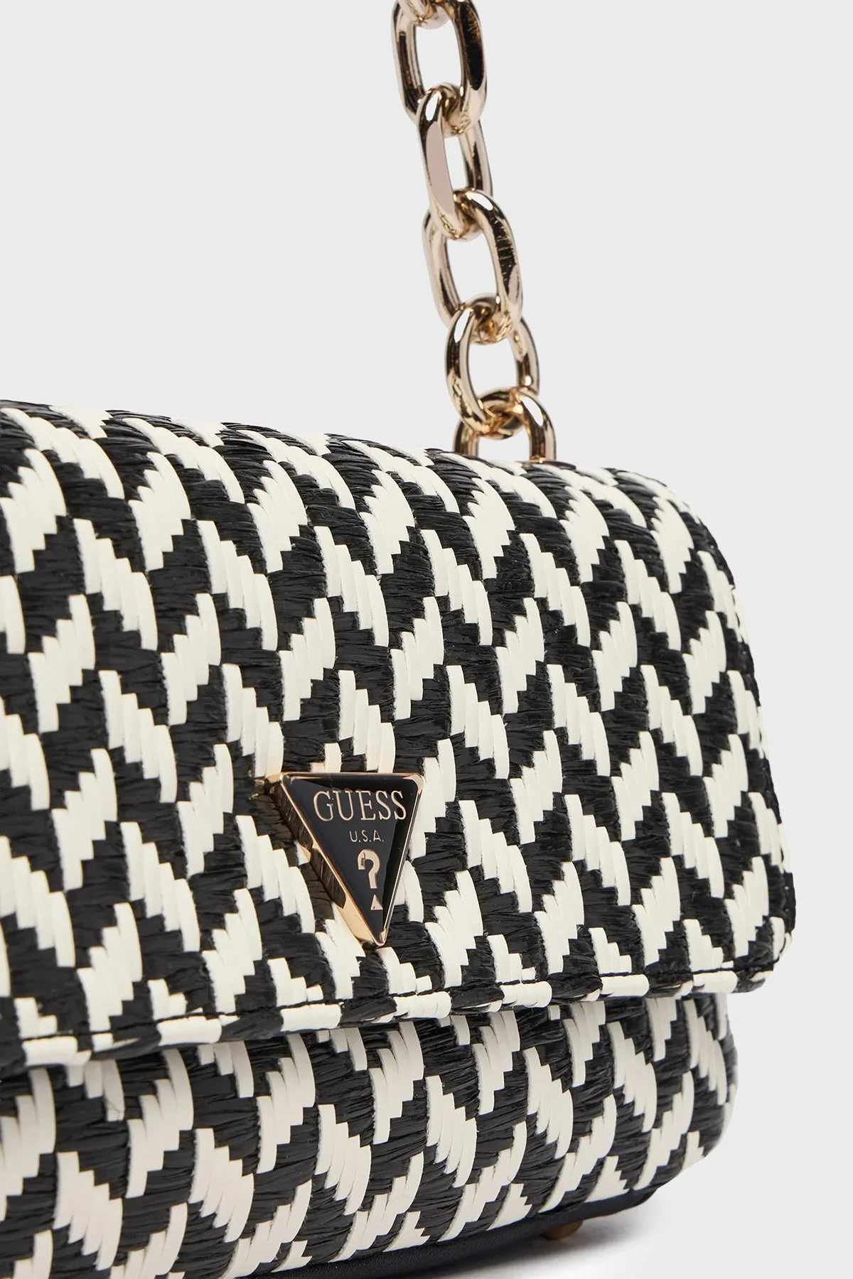 Guess Logolu Omuz Askılı HWWG7691190 Kadın Çanta HWWG76 91190 BML SİYAH-BEYAZ - 4