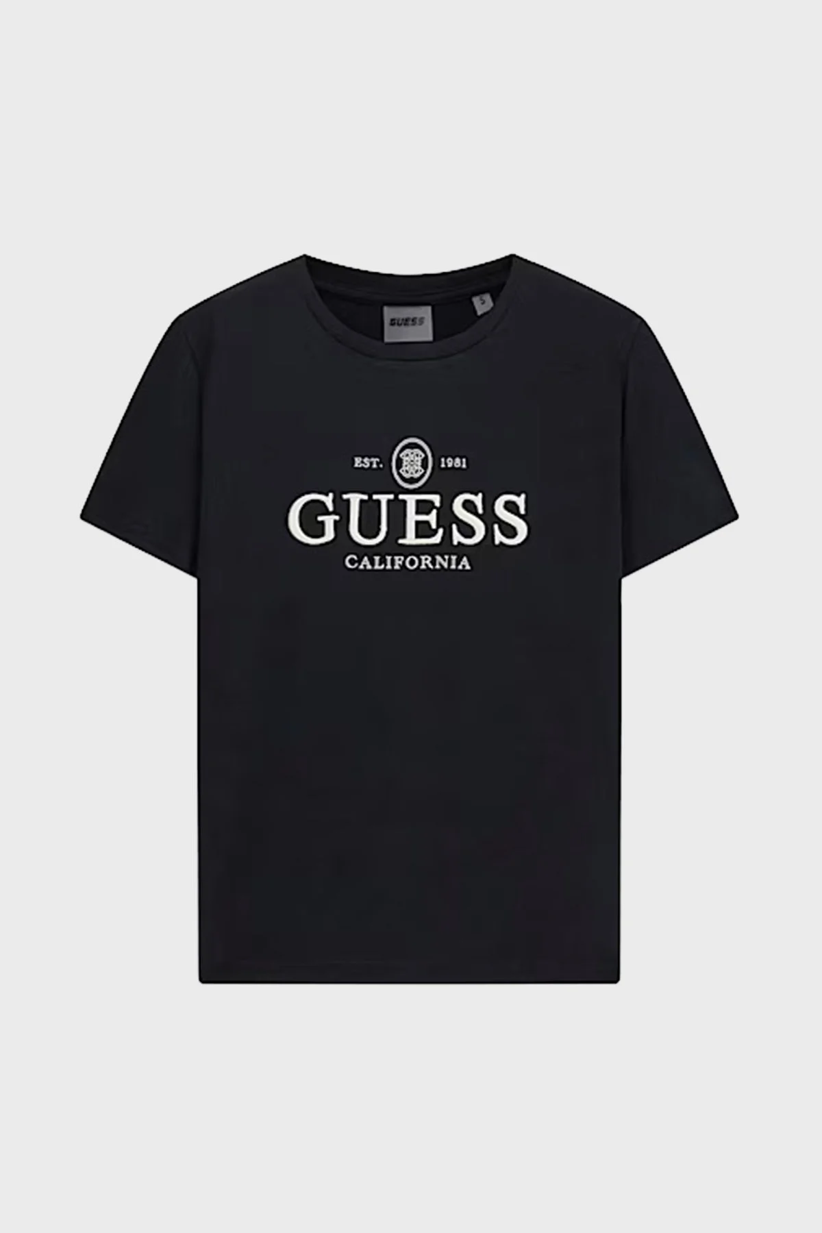 Guess Logolu Pamuk Karışımlı Slim Fit Bisiklet Yaka V6RI06KD741 Bayan T Shirt V6RI06 KD741 JBLK SİYAH - 5
