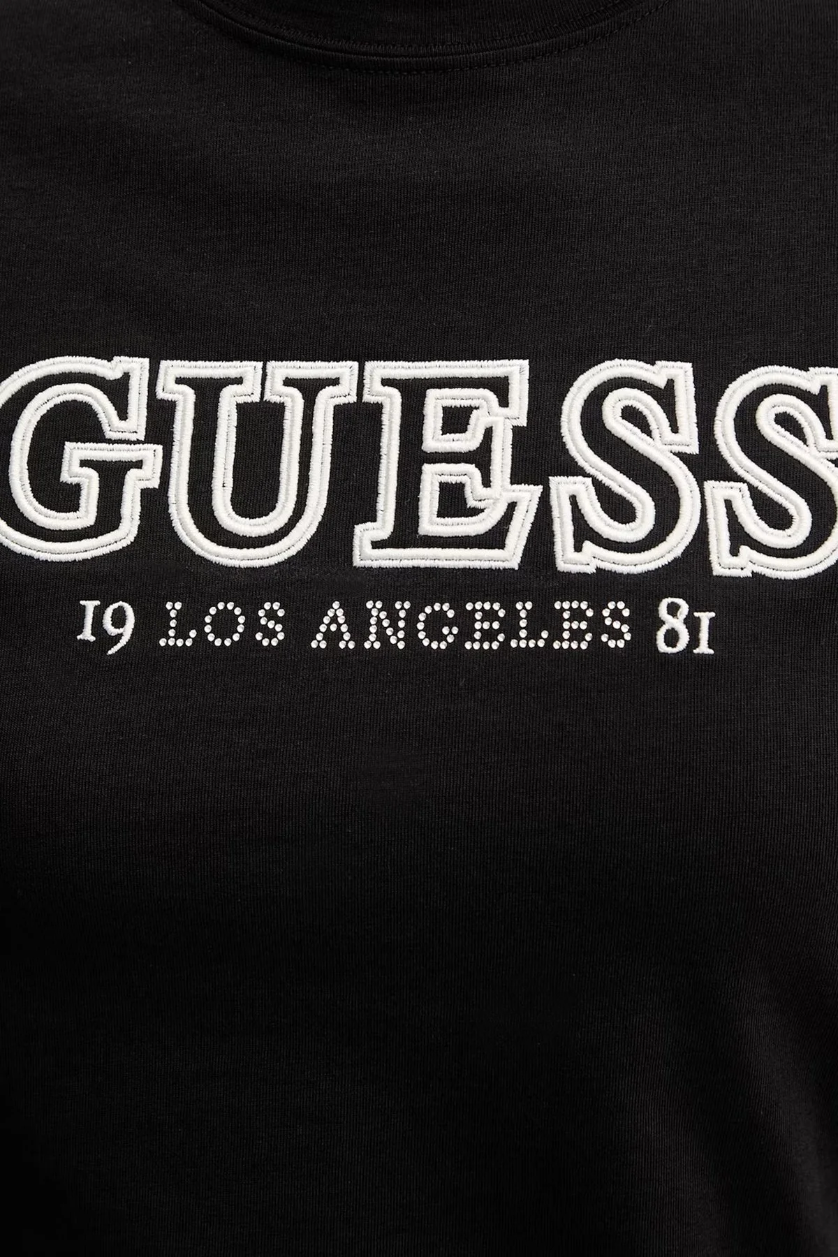 Guess Logolu Pamuklu Regular Fit Bisiklet Yaka V6RI10I3Z14 Bayan T Shirt V6RI10 I3Z14 JBLK SİYAH - 5