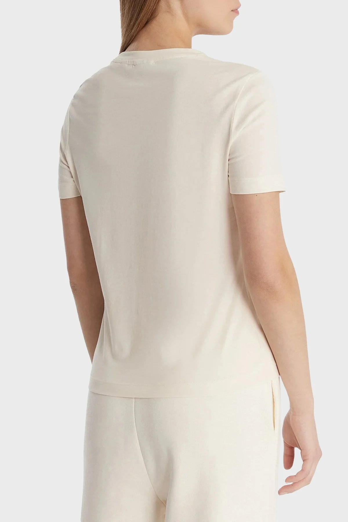 Guess Logolu Pamuklu Slim Fit Bisiklet Yaka V6RI07J1314 Bayan T Shirt V6RI07 J1314 G027 BEYAZ - 3