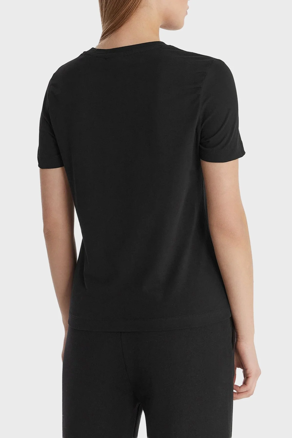 Guess Logolu Pamuklu Slim Fit Bisiklet Yaka V6RI07J1314 Bayan T Shirt V6RI07 J1314 JBLK SİYAH - 3