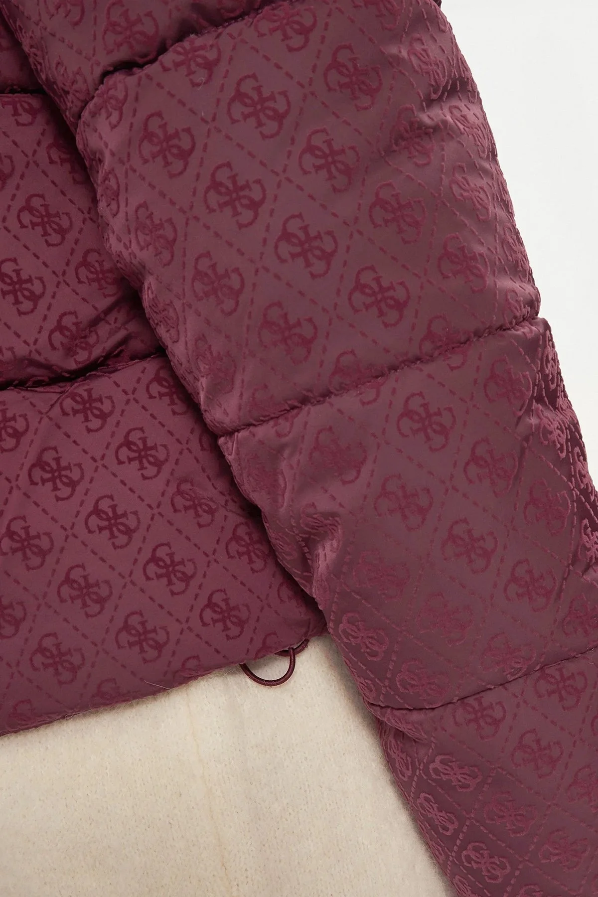 Guess Logolu Regular Fit Kapüşonlu Şişme W4BL36WGJZ0 Bayan Mont W4BL36 WGJZ0 F56R BORDO - 6
