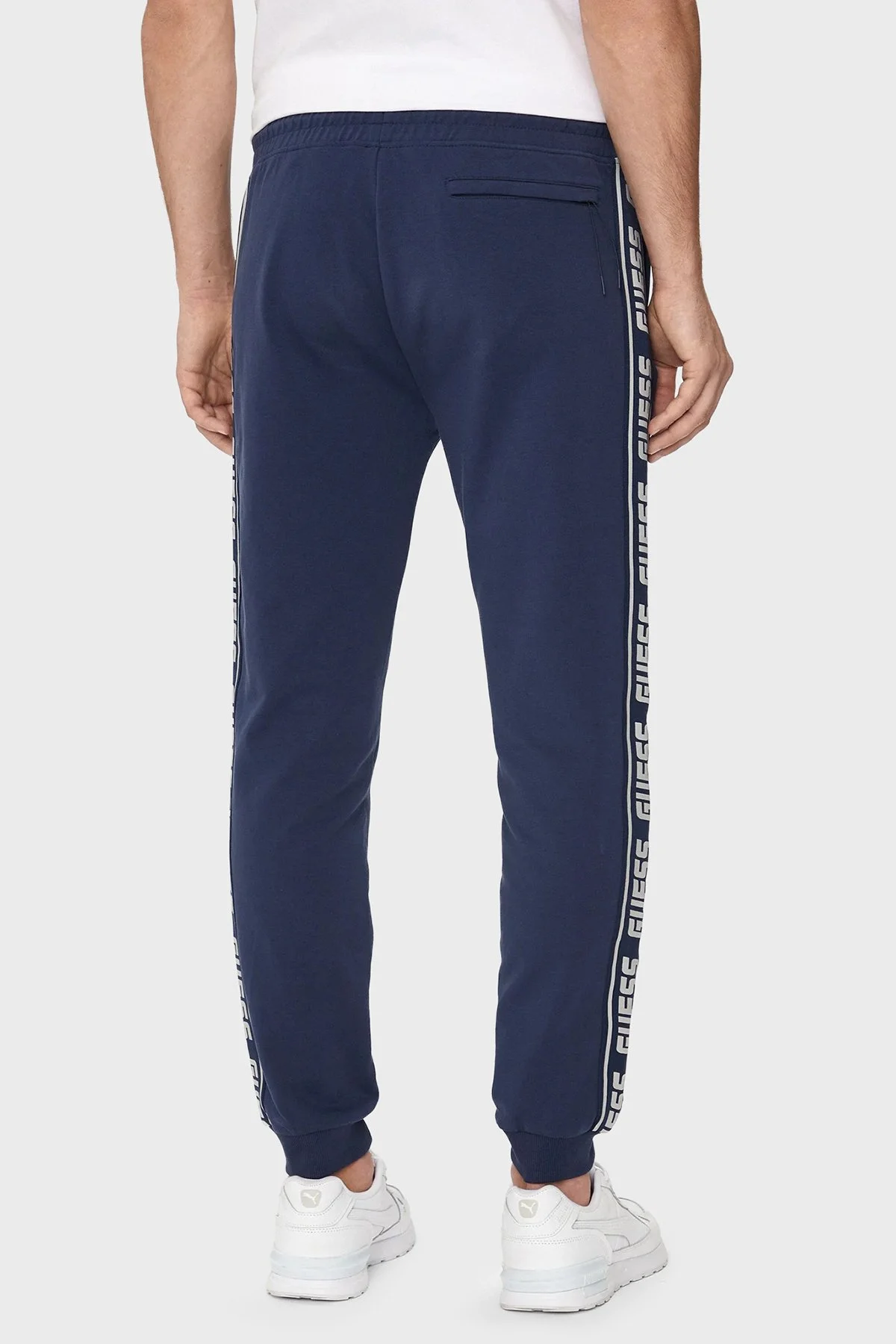 Guess Logolu Regular Fit Normal Bel Lastikli Paça Jogger Erkek Pantolon Z2YB19 K6ZS1 G7R1 MAVİ - 3