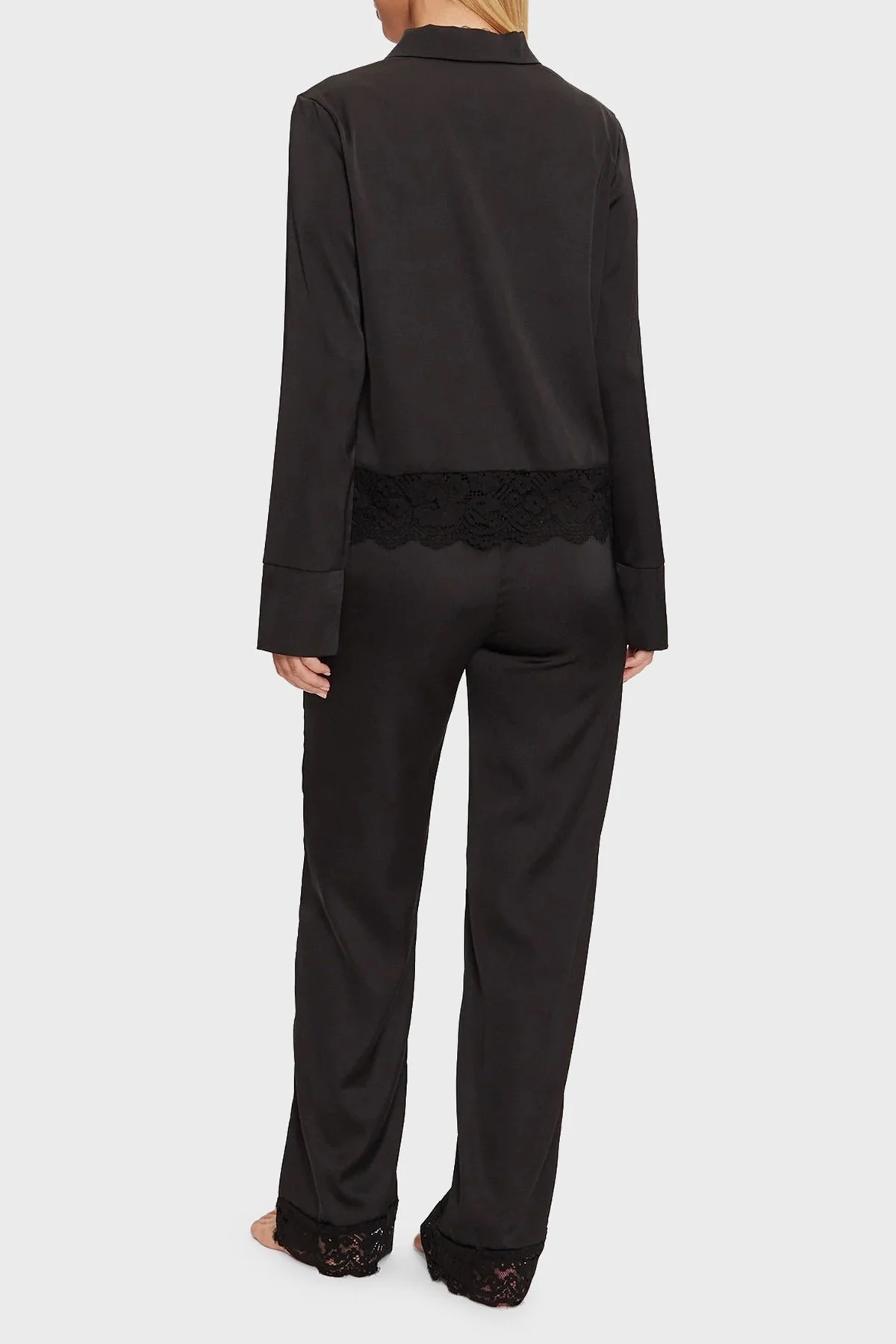 Guess Logolu Regular Fit Yüksek Bel Bol Paça O4BX02WEFC2 Bayan Pijama Takımı O4BX02 WEFC2 JBLK SİYAH - 5