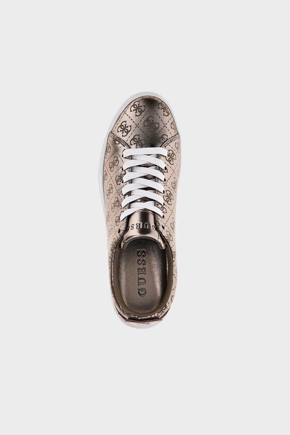 Guess Logolu Sneaker Bayan Ayakkabı FL7GNLFAL12 PEWTE KAHVE - 4