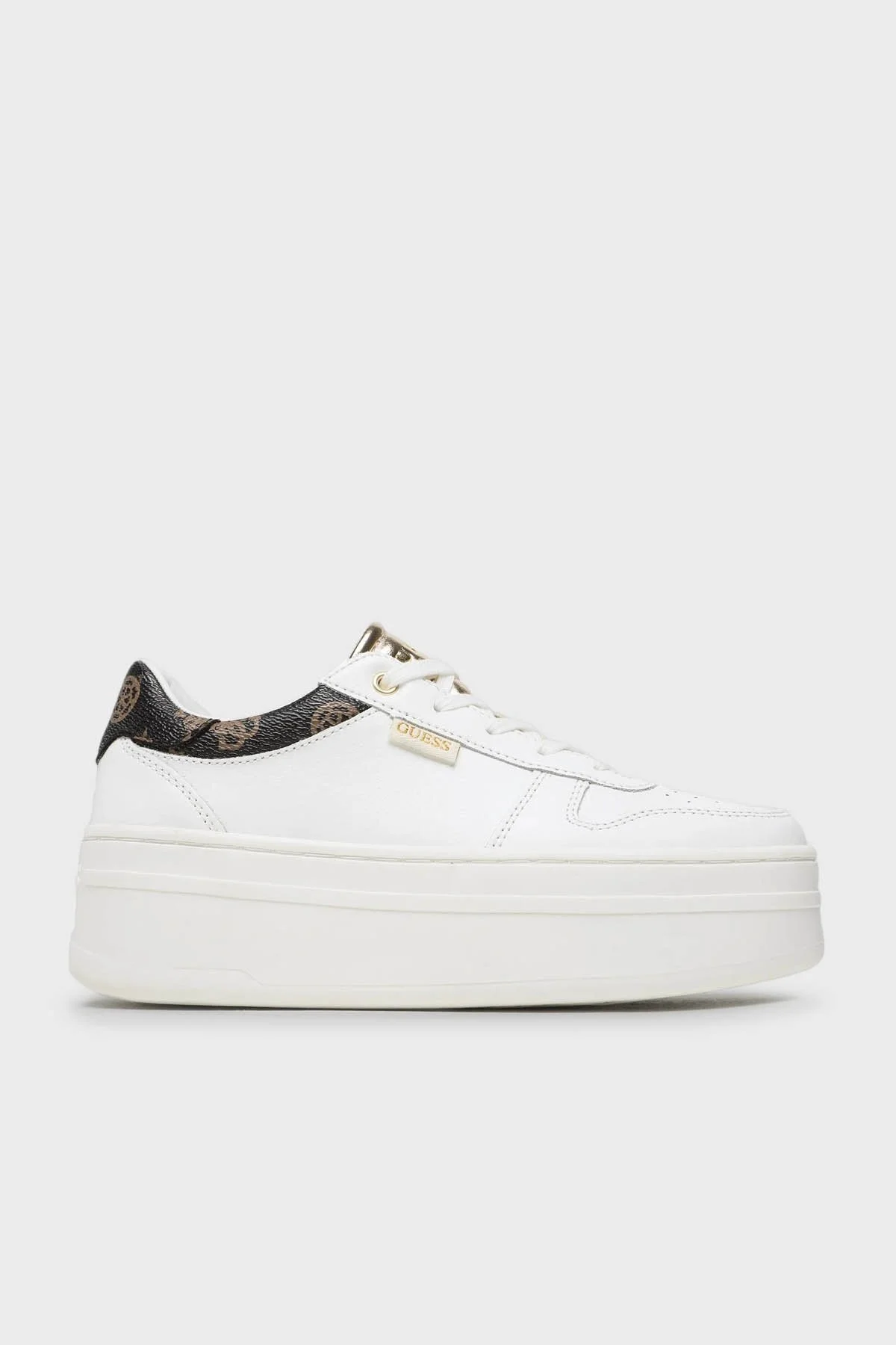 Guess Logolu Sneaker Bayan Ayakkabı FL7LIFLEA12 WHIBR BEYAZ-KAHVE - 1