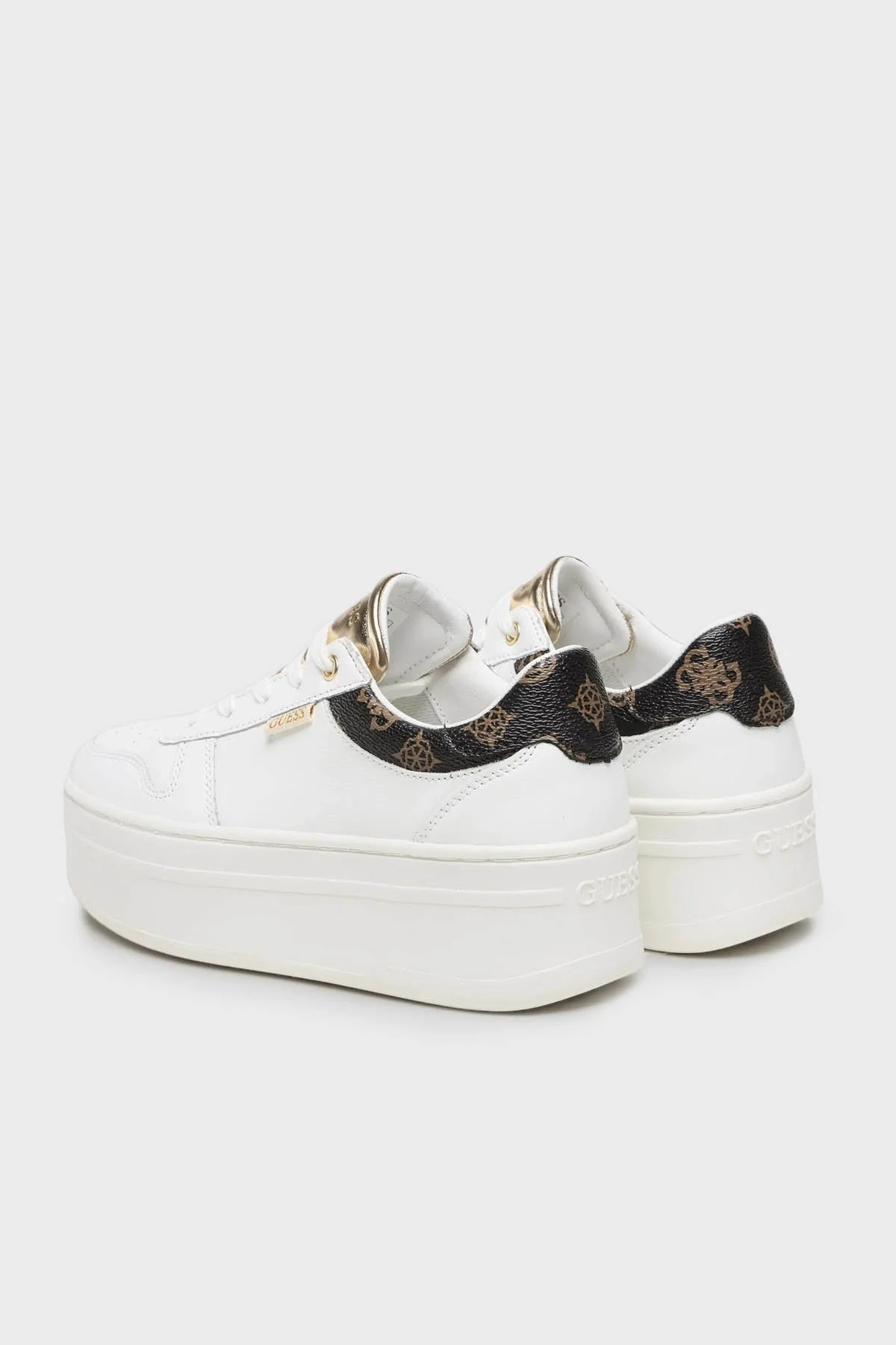 Guess Logolu Sneaker Bayan Ayakkabı FL7LIFLEA12 WHIBR BEYAZ-KAHVE - 3
