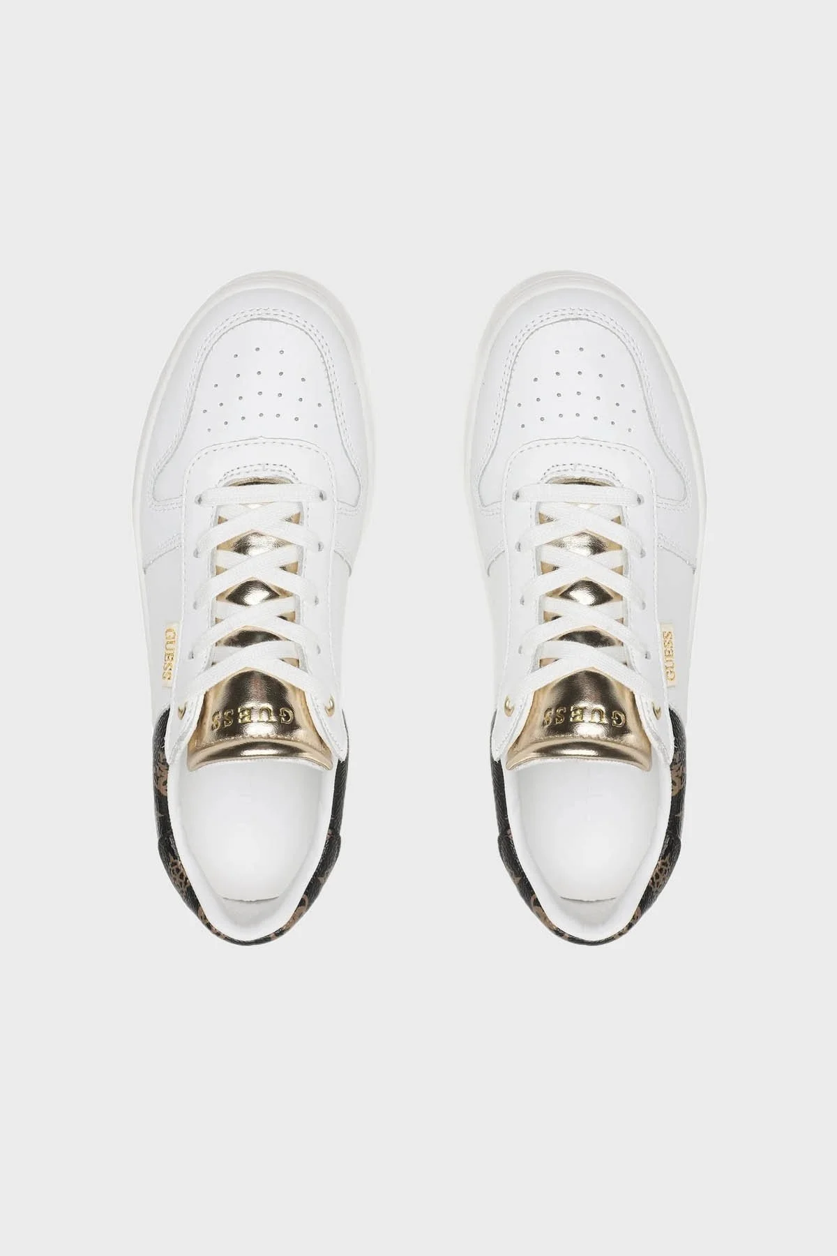 Guess Logolu Sneaker Bayan Ayakkabı FL7LIFLEA12 WHIBR BEYAZ-KAHVE - 5