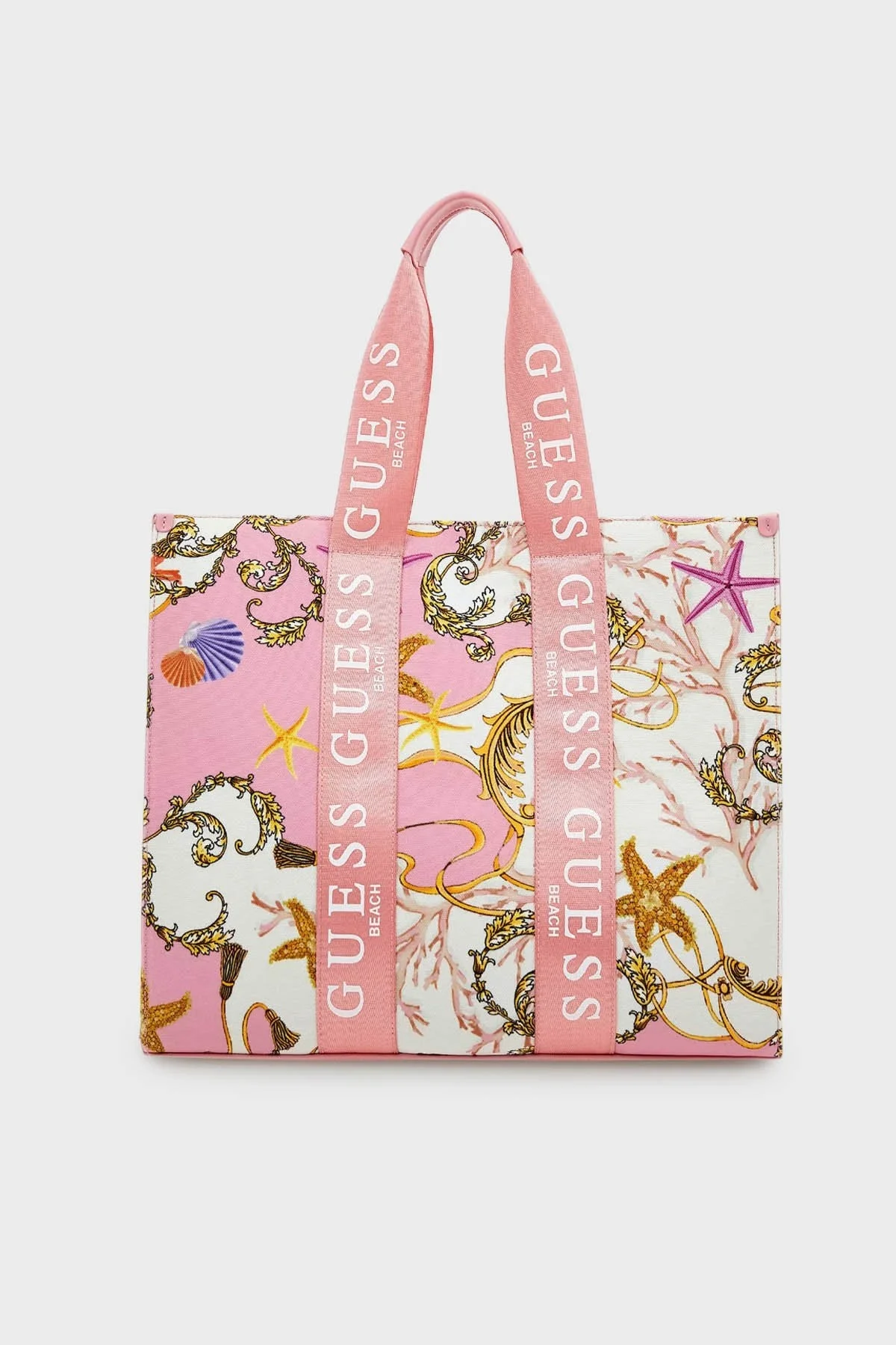 Guess Logolu Tamamı Baskılı Printed Bayan Çanta E3GZ09WFCE0 P63W PEMBE - 1