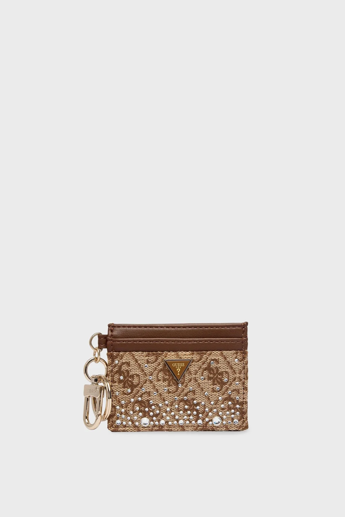 Guess Logolu Taşlı Çanta ve Cüzdan GFBOXWP6101 Bayan Hediye Seti GFBOXW P6101 LTL KAHVE - 7