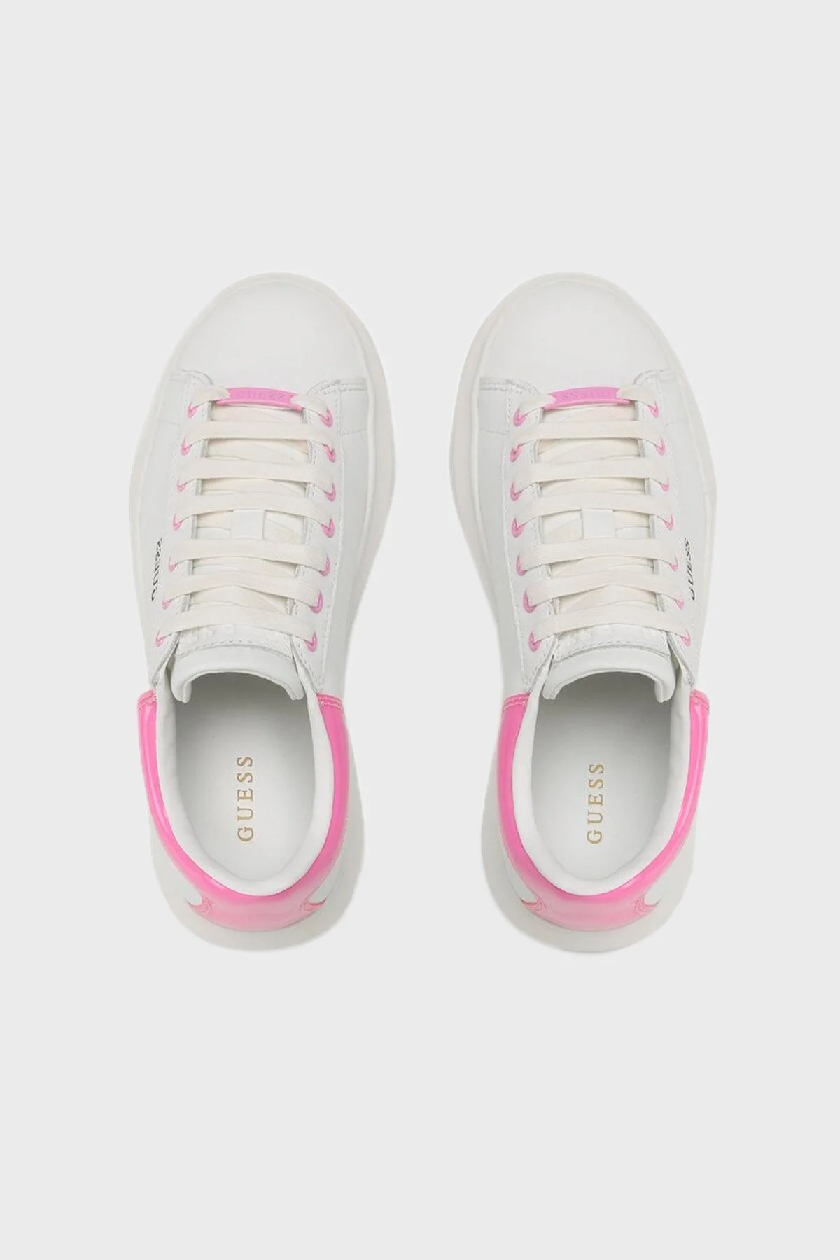 Guess Logolu Vibo Sneaker Bayan Ayakkabı FL5VIB LEA12 WHPIN BEYAZ - 4