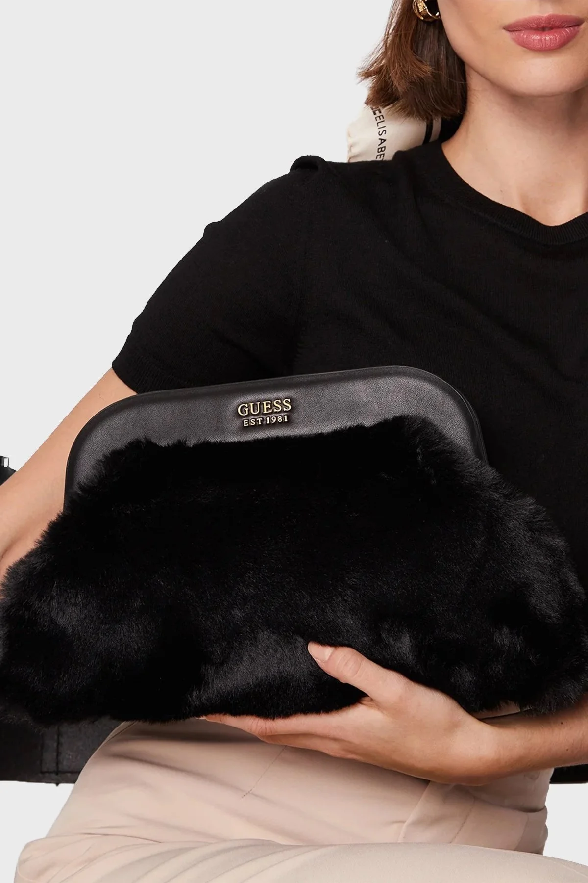 Guess Logolu Yumuşak Dokulu Tesoro Bayan Çanta HWWB8668170 BLA SİYAH - 2