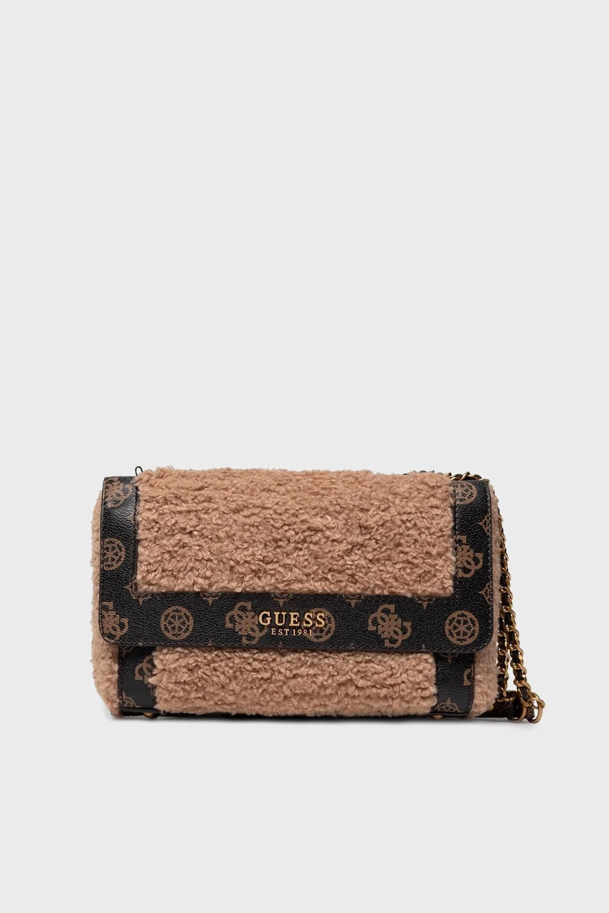 Guess Logolu Yumuşak Dokulu Zincir Askılı Always Bayan Çanta HWWS8425210 MCM KAHVE - 1