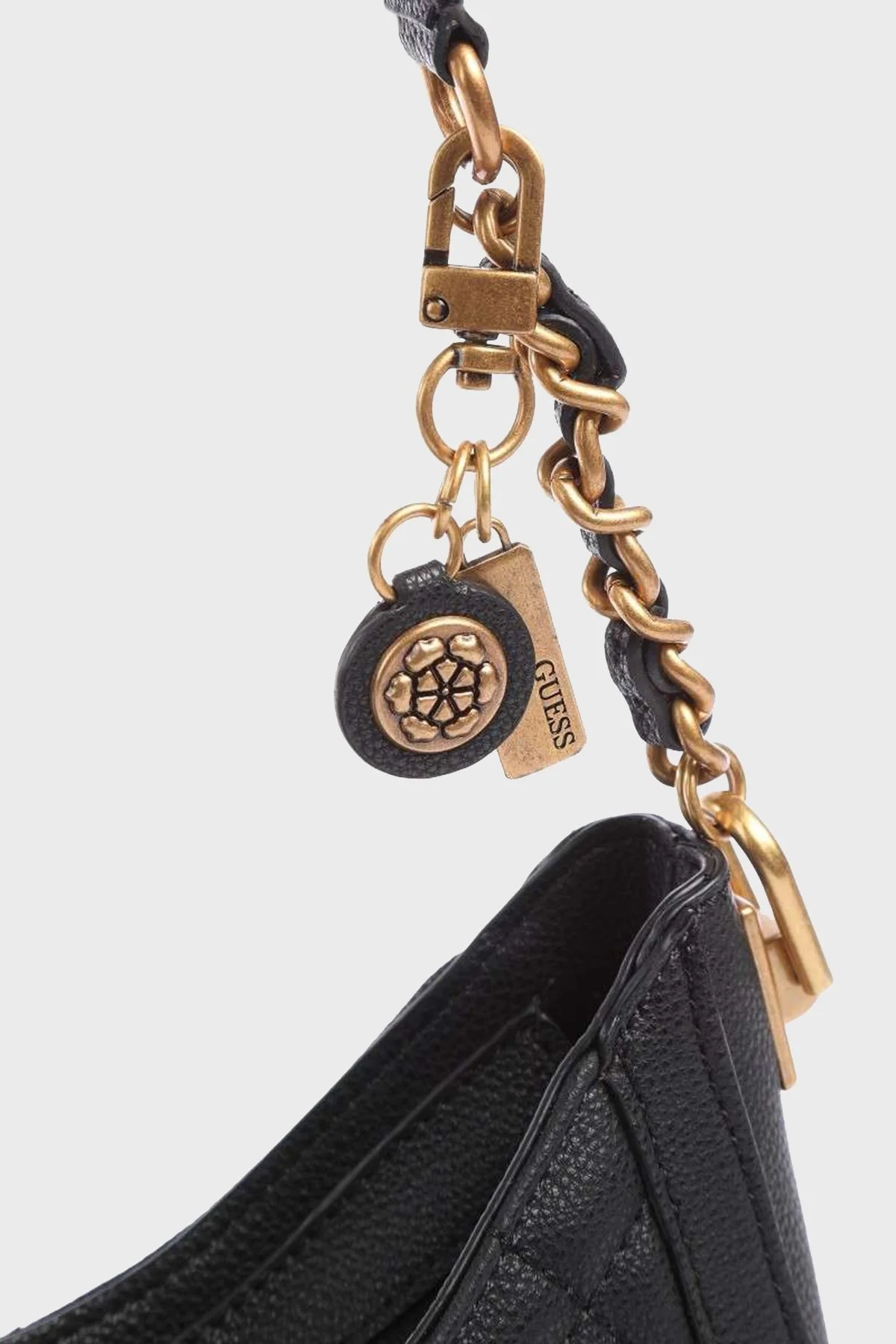 Guess Logolu Zincir Askılı Abey Bayan Çanta HWQB8558010 BLA SİYAH - 3