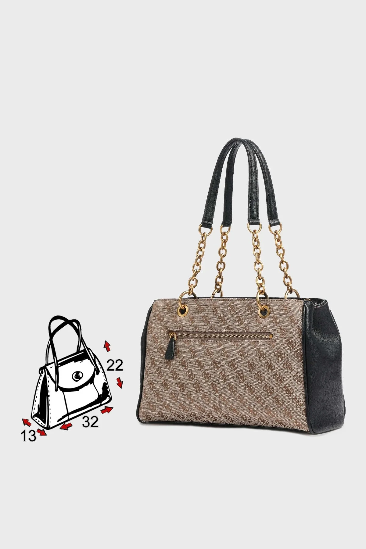 Guess Logolu Zincir Askılı Aviana Bayan Çanta HWJB8414060 LBL KAHVE - 4