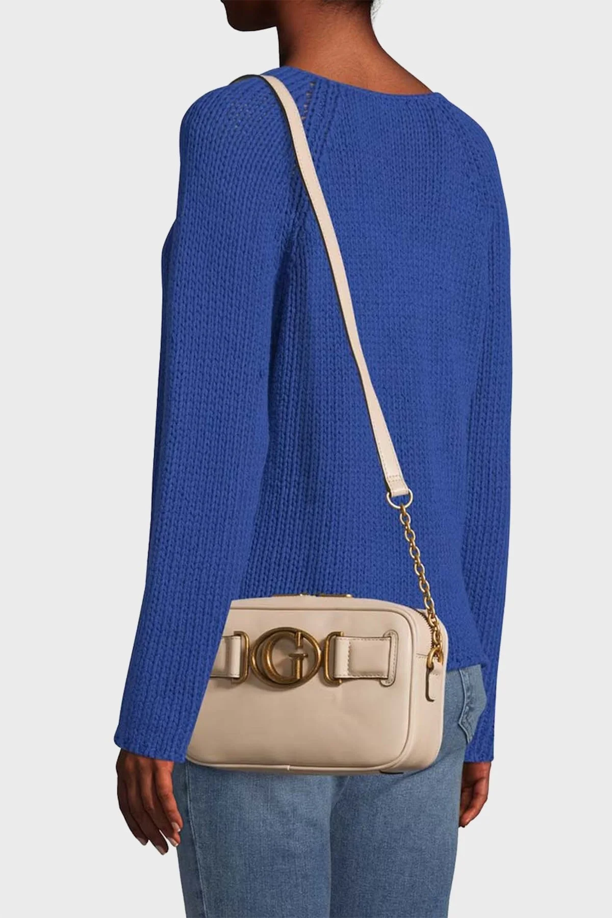 Guess Logolu Zincir Askılı Aviana Bayan Çanta HWVB8414140 LGR BEJ - 2