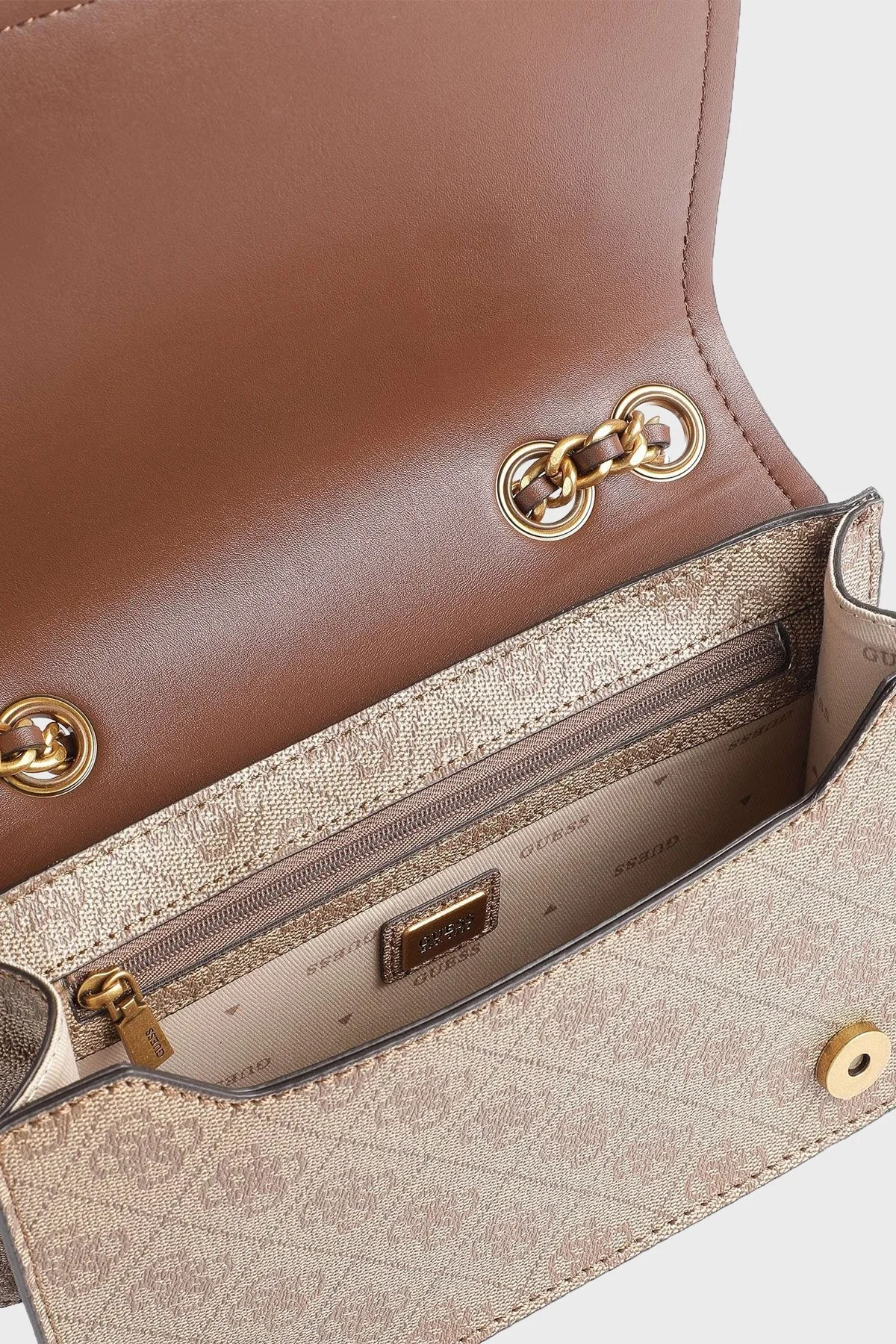 Guess Logolu Zincir Askılı Izzy Bayan Çanta HWSB8654210 LGW KAHVE - 4