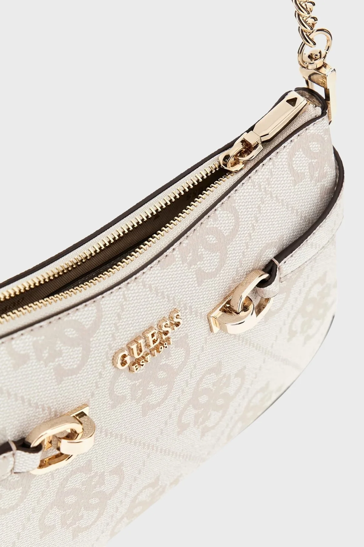 Guess Lorelei 4G Logo Baskılı Çıkarılabilir Zincir Askılı HWOS9639180 Bayan Çanta HWOS96 39180 BNN BEYAZ - 6