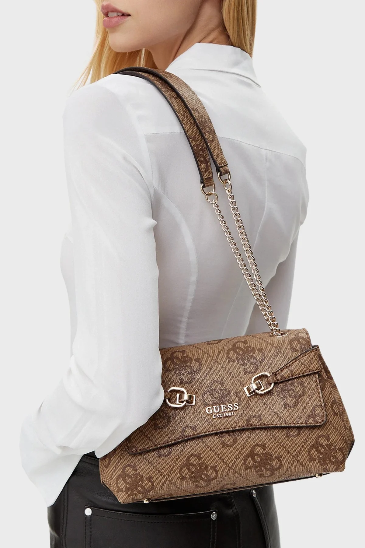 Guess Lorelei 4G Logolu Zincir Askılı HWOS9639210 Bayan Çanta HWOS96 39210 LTL KAHVE - 7