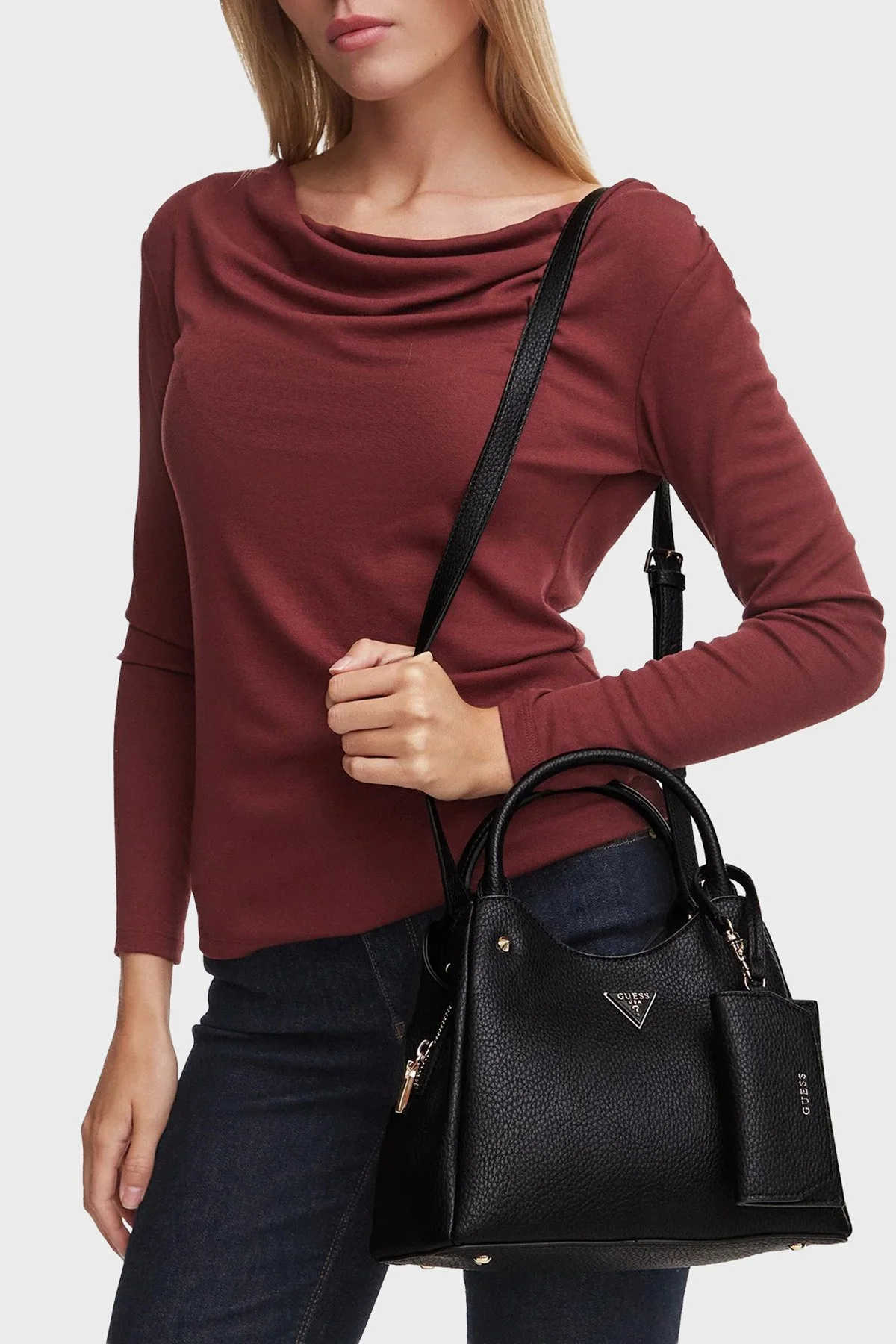 Guess Lorella Logolu Çıkarılabilir Askılı HWBG236220 Kadın Çanta HWBG23 6220 BLA Siyah - 2