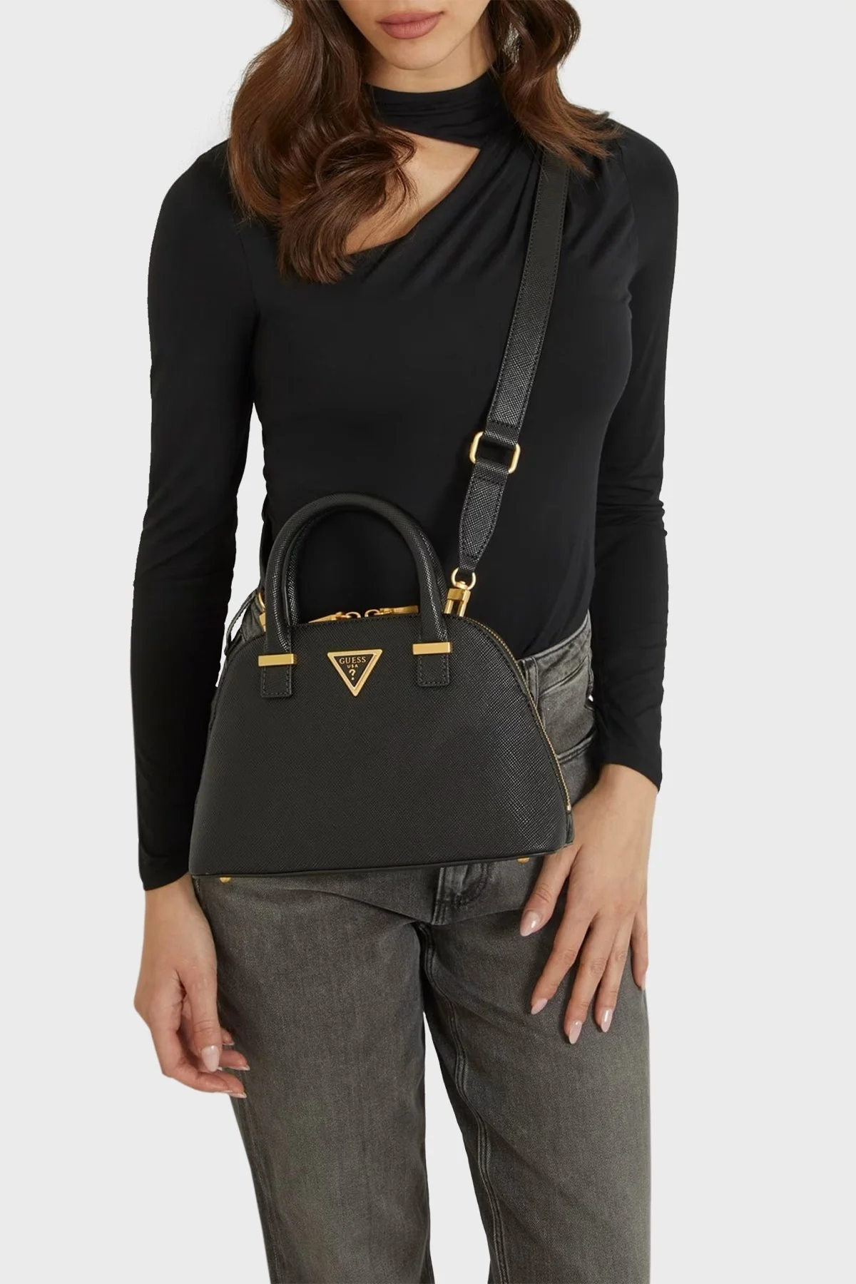 Guess Lossie Çıkarılabilir Omuz Askılı HWVA9231050 Bayan Çanta HWVA9231050 BLA SİYAH - 2