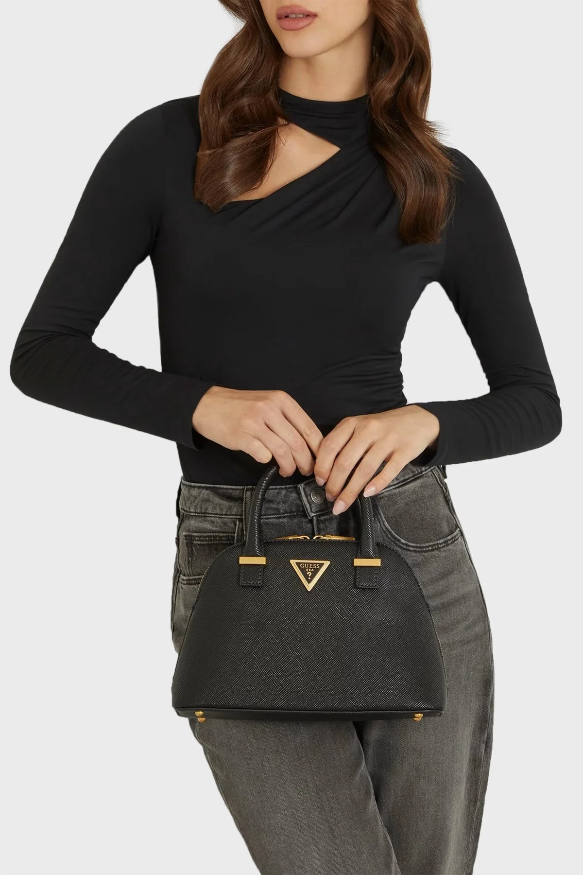 Guess Lossie Çıkarılabilir Omuz Askılı HWVA9231050 Bayan Çanta HWVA9231050 BLA SİYAH - 3