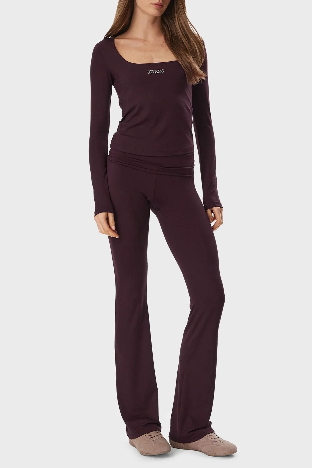 Guess Lotus Kadın Top V6BP05 K6318 RGP Bordo - 2