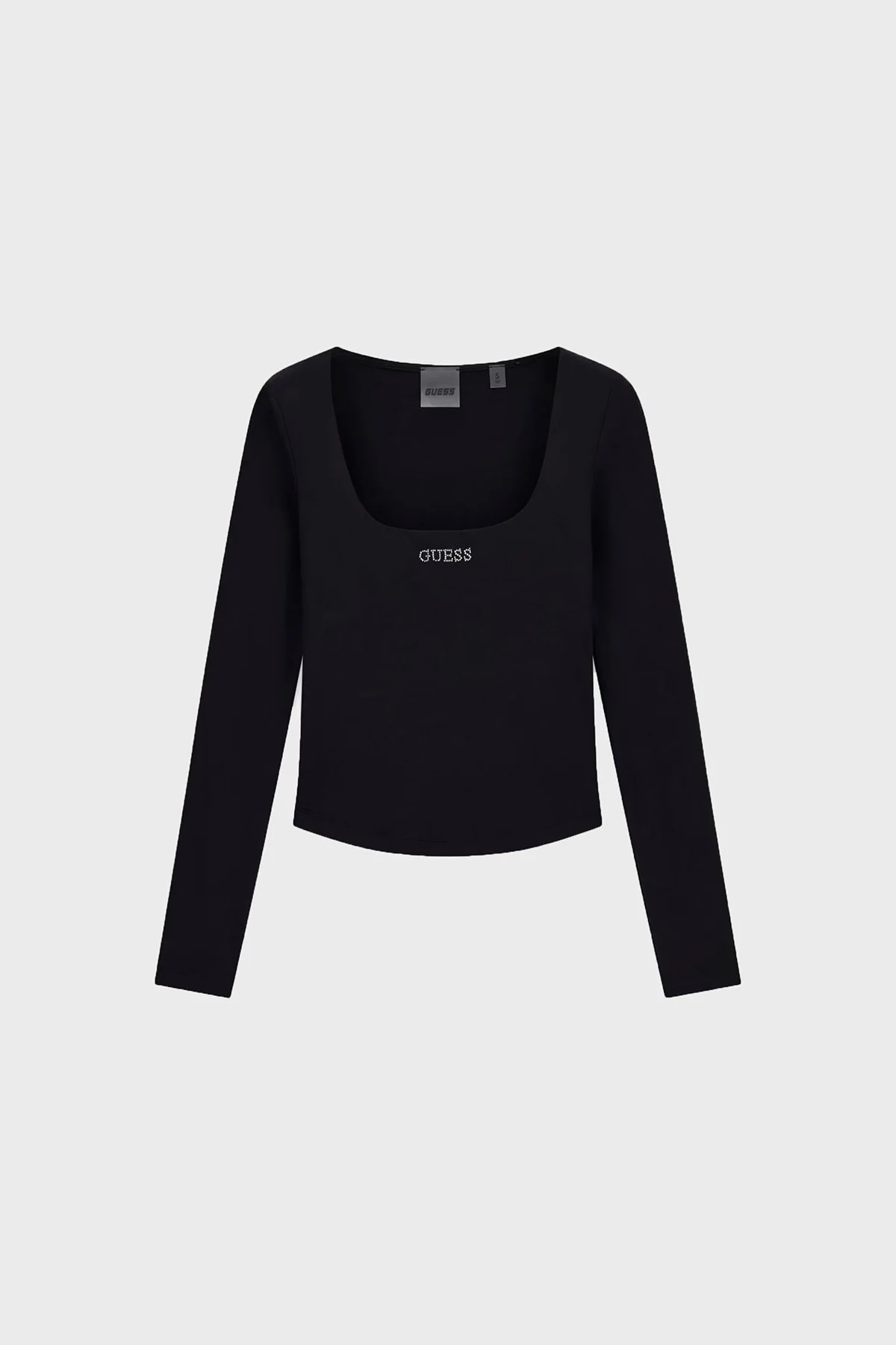 Guess Lotus Logolu Slim Fit Geniş Yaka V6BP05K6318 Kadın Top V6BP05 K6318 JBLK Siyah - 5