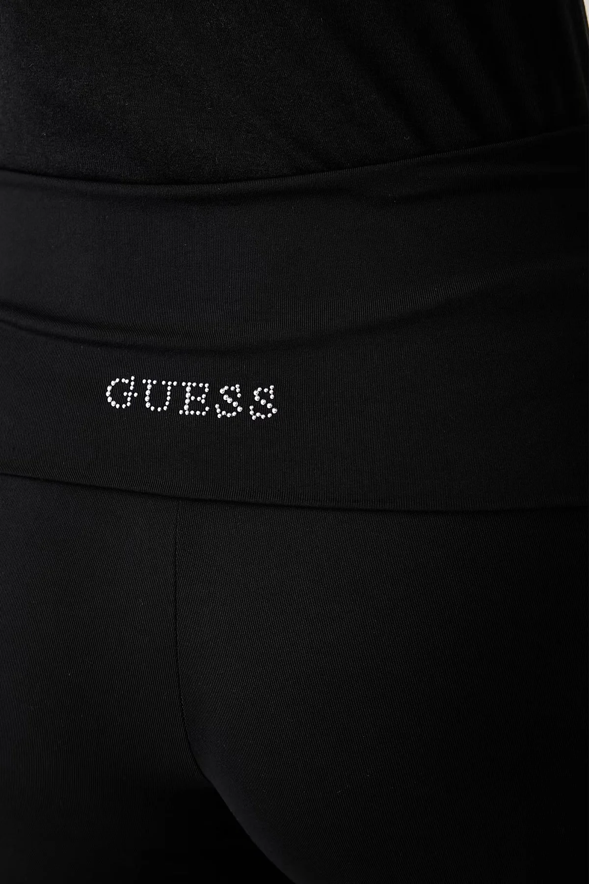 Guess Lotus Slim Fit Yüksek Bel Düz Paça V6YB24K4713 Kadın Pantolon V6YB24 K4713 JBLK Siyah - 4