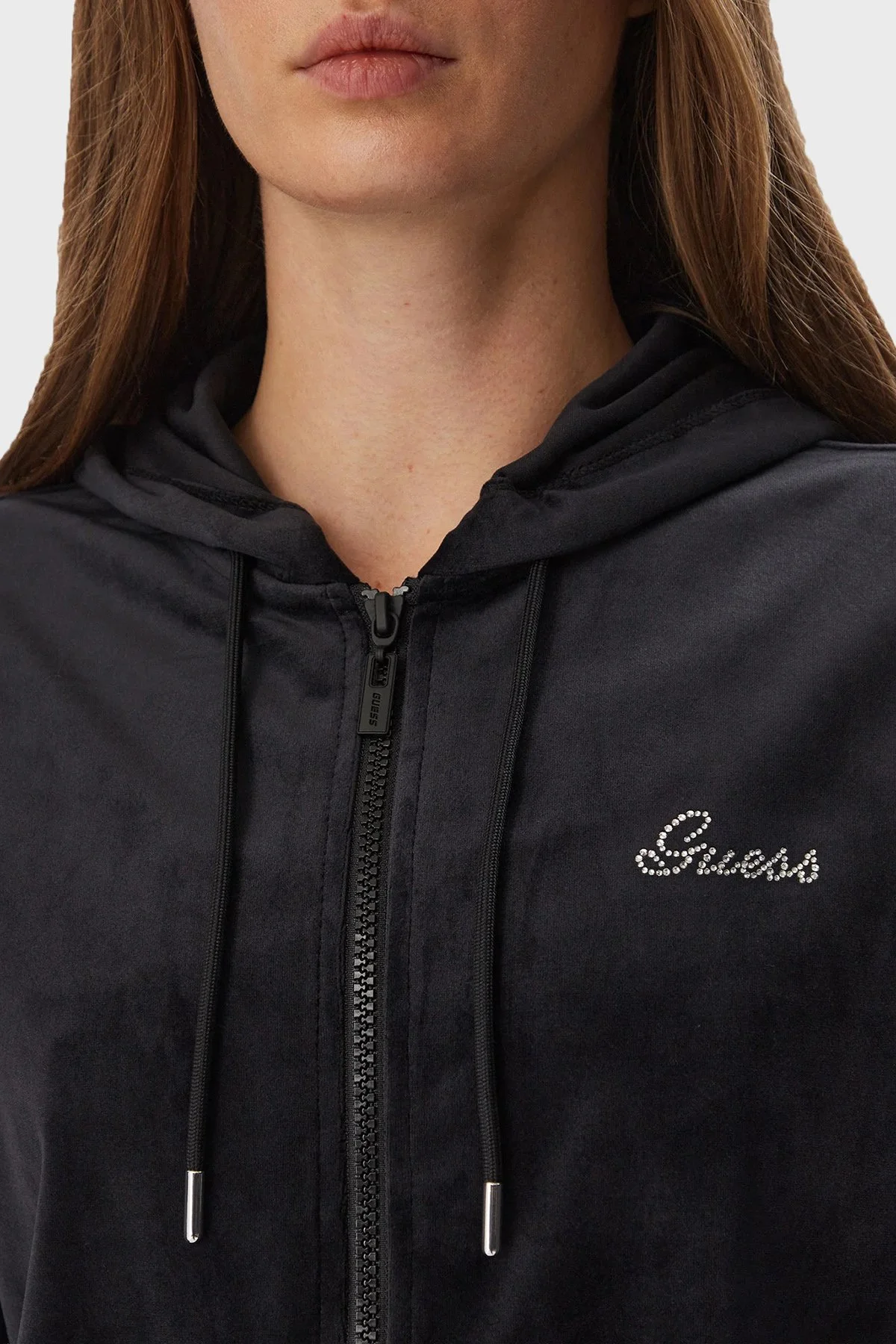 Guess Lotus Slim Fit Yüksek Bel Düz Paça V6YB24K4713 Kadın Pantolon V6YB24 K4713 JBLK Siyah - 5