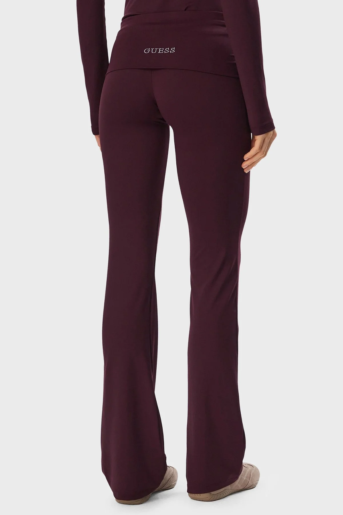 Guess Lotus Slim Fit Yüksek Bel Düz Paça V6YB24K4713 Kadın Pantolon V6YB24 K4713 RGP Bordo - 3