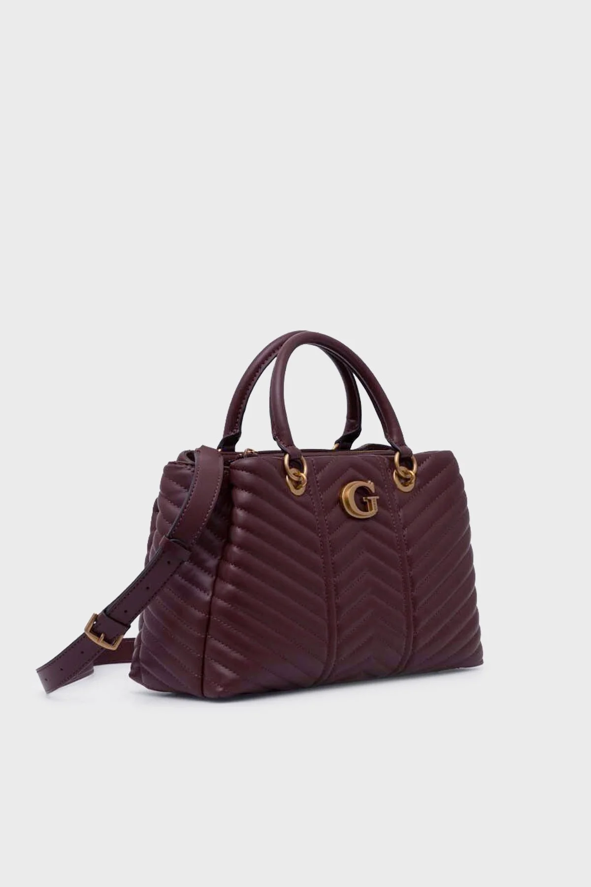 Guess Lovide Logolu Ayarlanabilir ve Çıkarılabilir Omuz Askılı Kapitone Bayan Çanta HWQB8976060 MER BORDO - 2