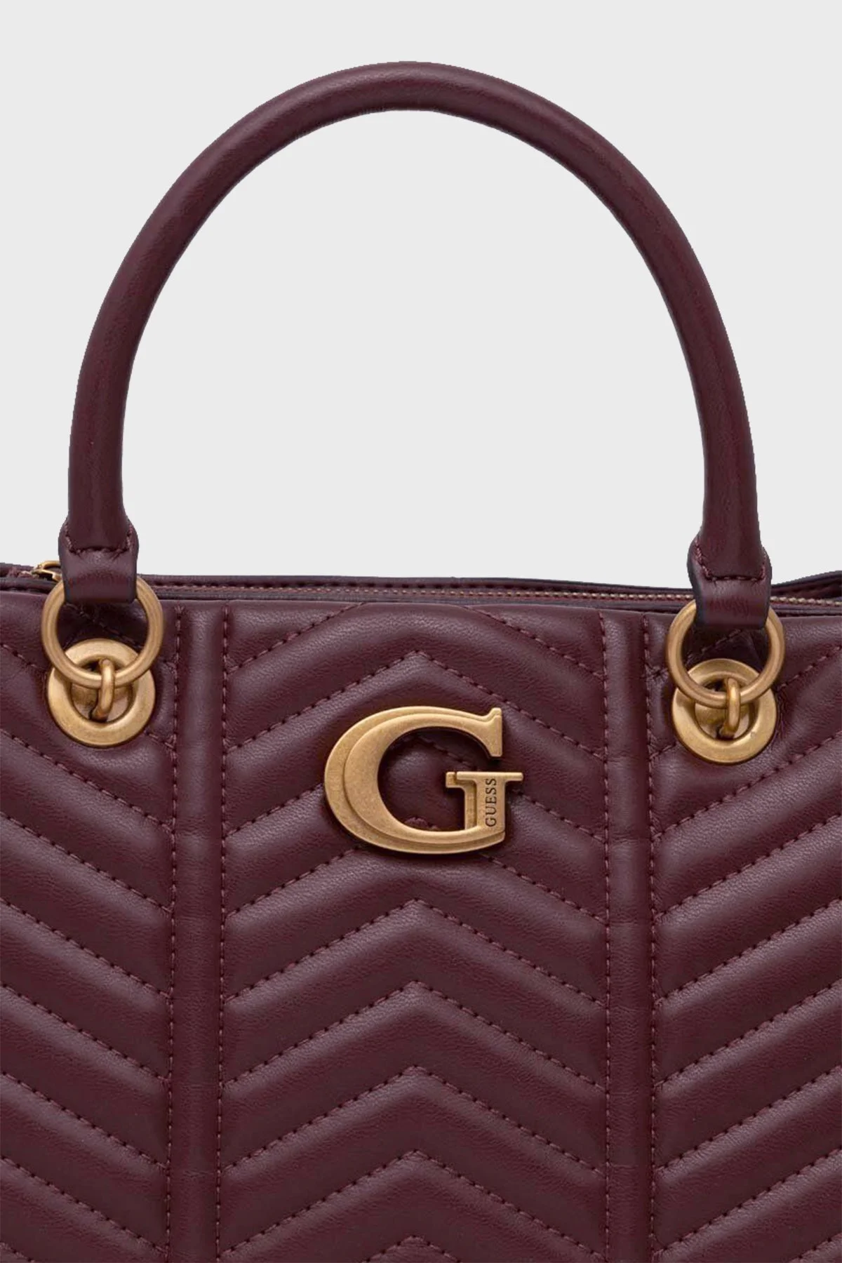 Guess Lovide Logolu Ayarlanabilir ve Çıkarılabilir Omuz Askılı Kapitone Bayan Çanta HWQB8976060 MER BORDO - 3