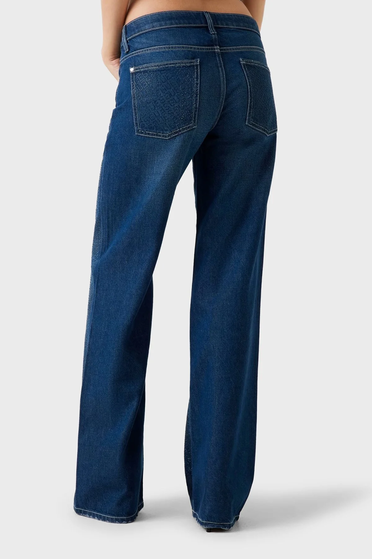 Guess Low Rise Tamamı Taşlı Logolu Regular Fit Düşük Bel Jeans W5BA1DD0741 Bayan Kot Pantolon W5BA1D D0741 CSSN LACİVERT - 3