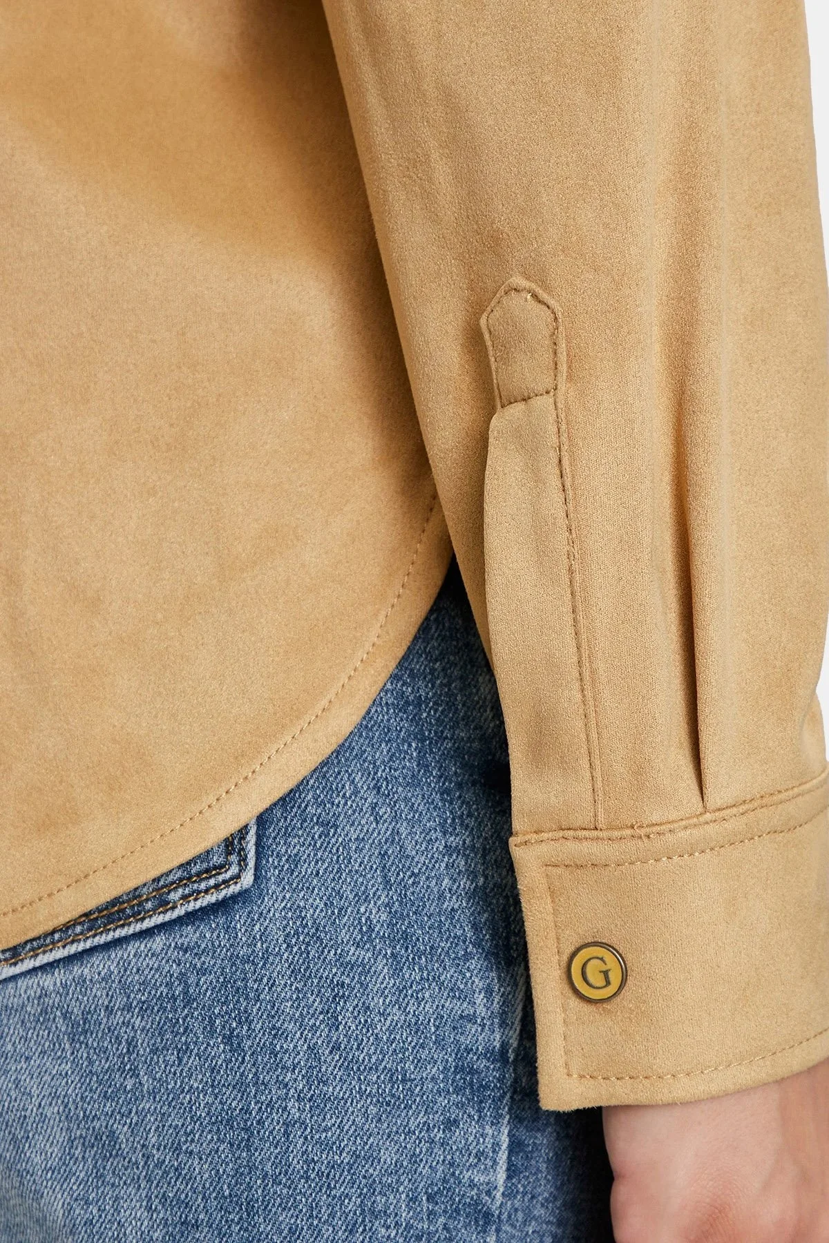 Guess Ls Margot Logolu Slim Fit W4YH0CWG6T0 Bayan Gömlek W4YH0C WG6T0 F1AT TABA - 5