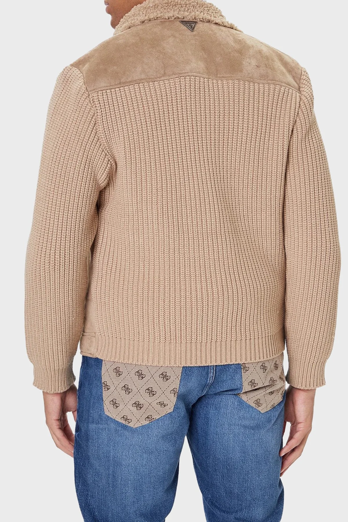 Guess Ls Mn Suede Regular Fit Dik Yaka Örgü Detaylı M5BR79Z5570 Erkek Ceket M5BR79 Z5570 F13Q VİZON - 3