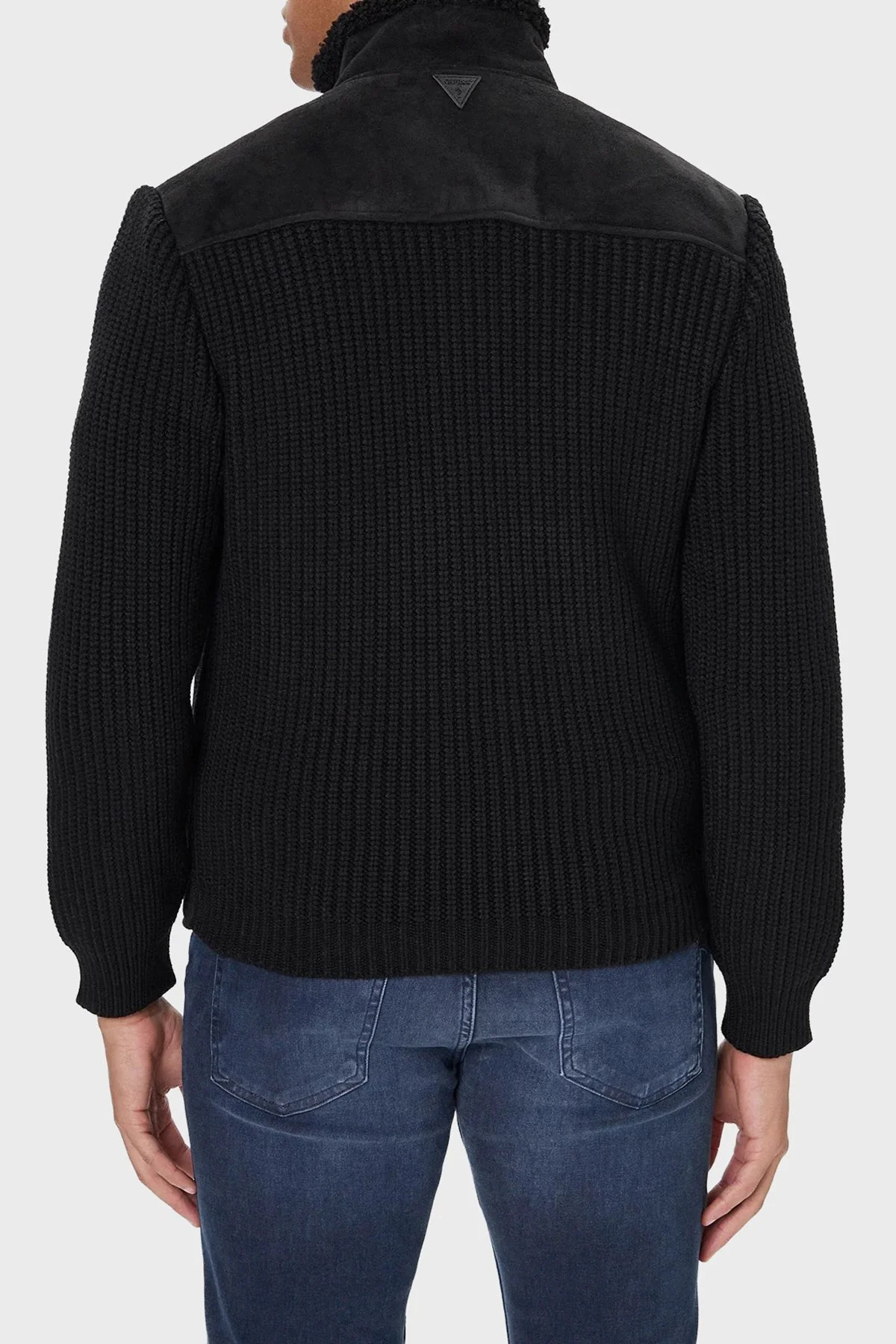 Guess Ls Mn Suede Regular Fit Dik Yaka Örgü Detaylı M5BR79Z5570 Erkek Ceket M5BR79 Z5570 JBLK SİYAH - 3