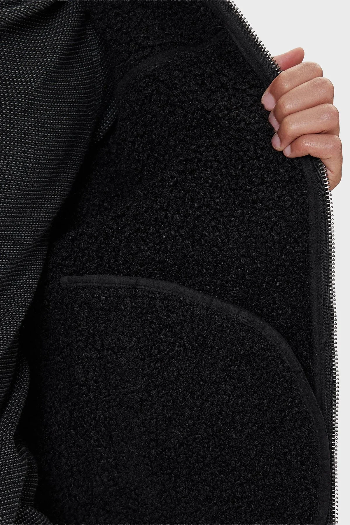 Guess Ls Mn Suede Regular Fit Dik Yaka Örgü Detaylı M5BR79Z5570 Erkek Ceket M5BR79 Z5570 JBLK SİYAH - 5