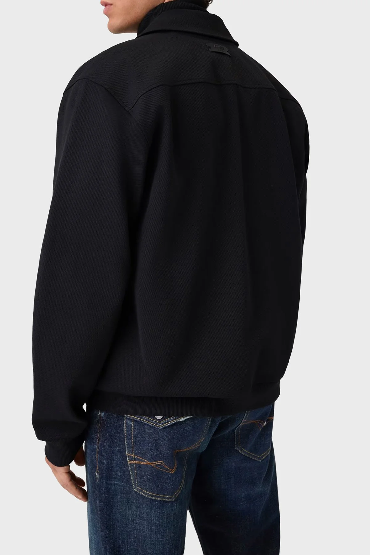 Guess Ls Pamuklu Klasik Yaka Fermuarlı M6BQ24K6164 Erkek Sweat M6BQ24 K6164 JBLK Siyah - 3