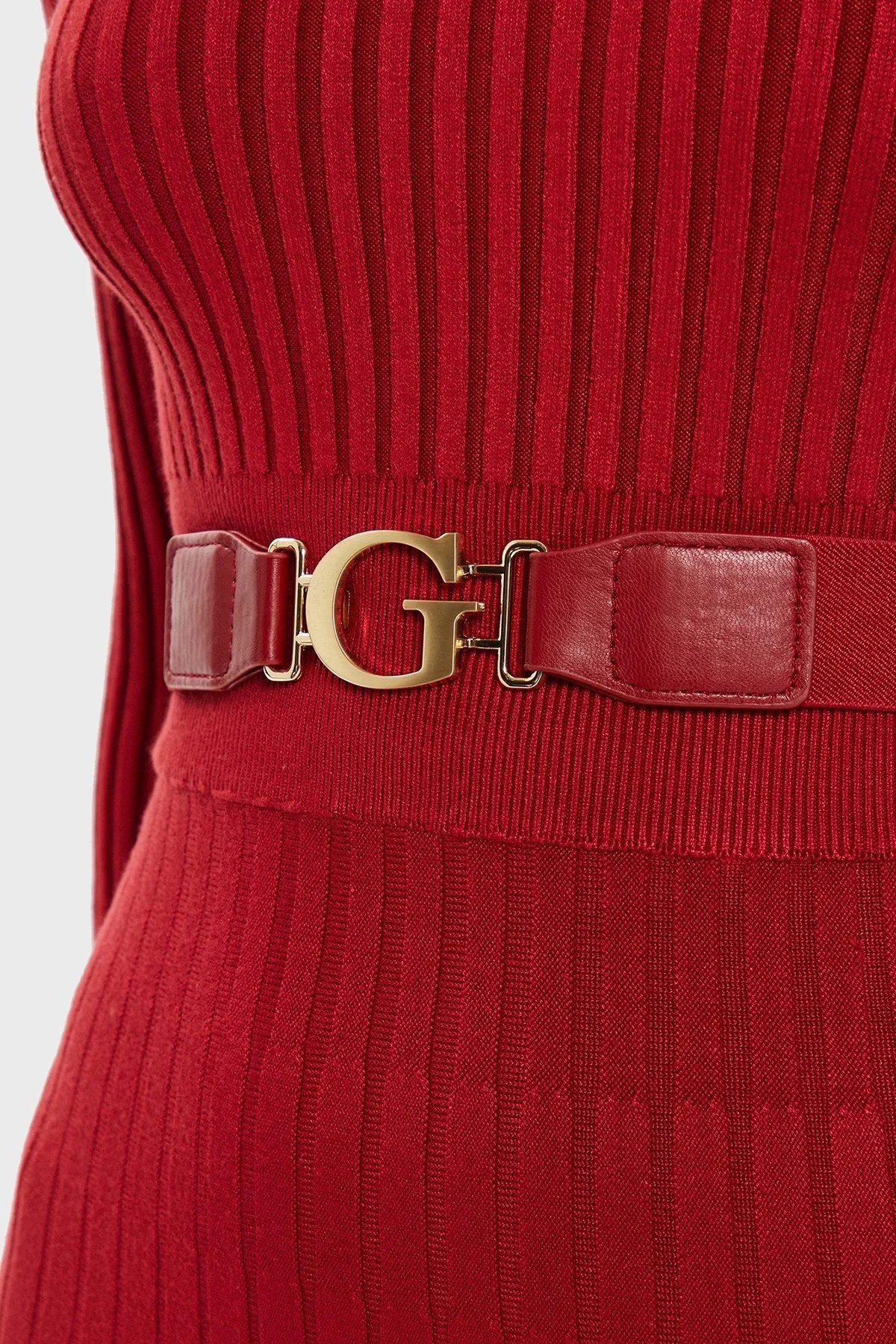 Guess Ls Rib Fitilli Kemerli Triko Mini W2BK29Z2YJ2 Bayan Elbise W2BK29 Z2YJ2 A51D KIRMIZI - 10